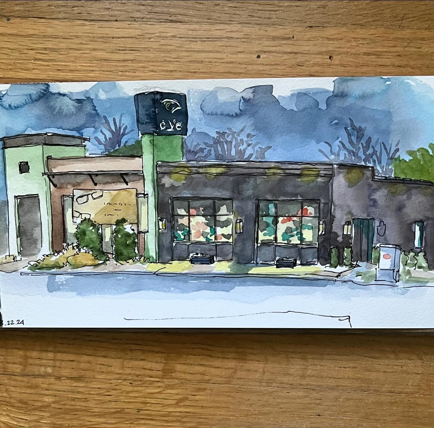 Another recent drawing of @paradoxatpeco and @eclecticeyememphis . I will be showing this and other works at Eclectic Eye this July. Stay tuned for details #urbansketchers #sketchbook #walktosee #sketchingnowbuildings #inkandwatercolour #inkandwash #