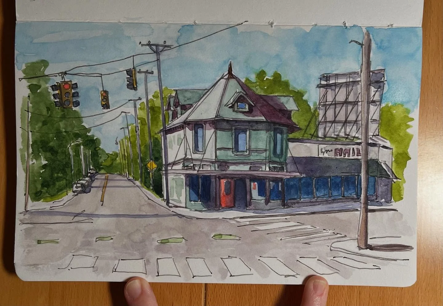 Zinnie&rsquo;s take two. #sketchbook #inkandwatercolor #inkandwash #midtownmemphis #sketchingnowbuildings
