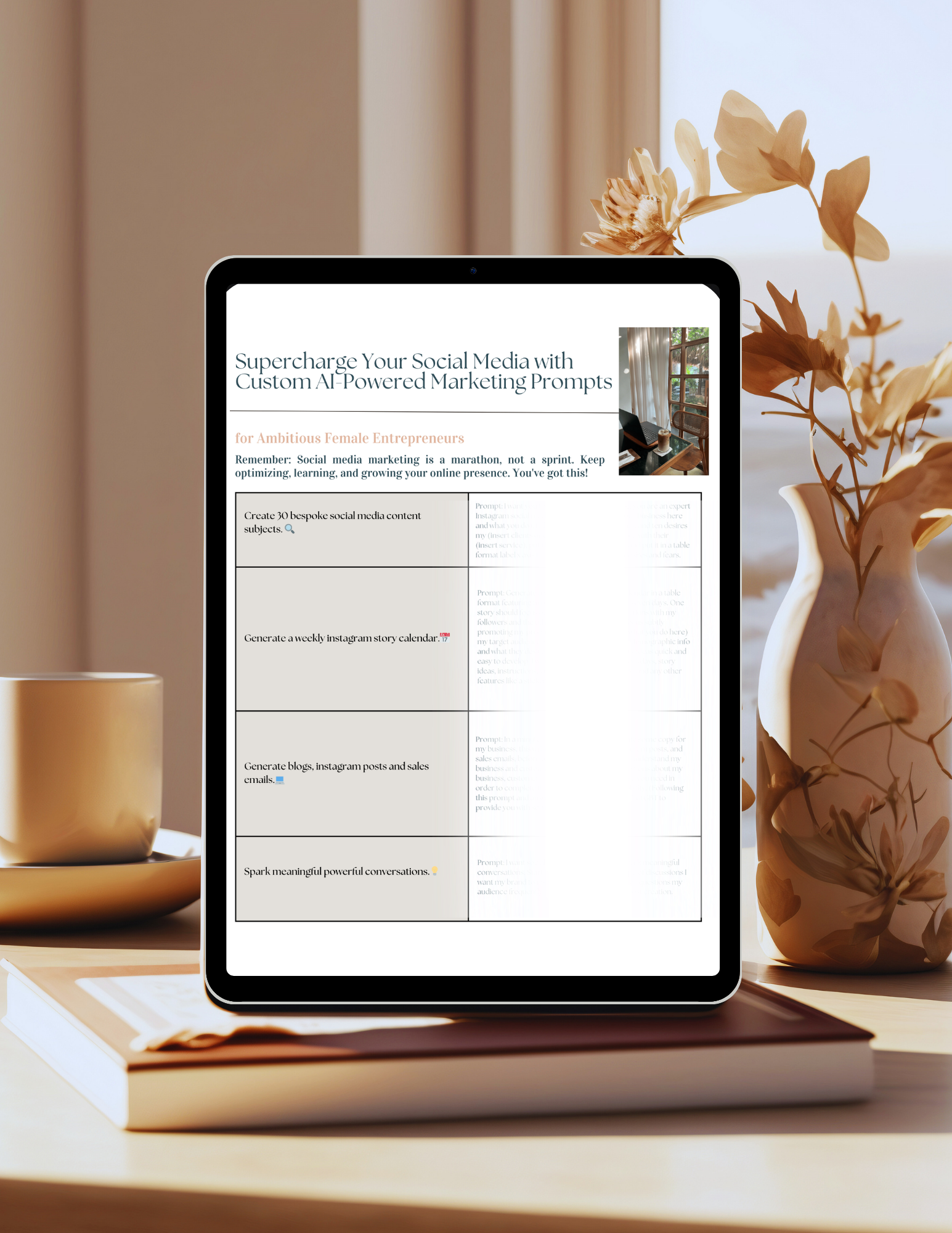 Supercharge Your Social Media with Custom ChatGBT AI-Powered Marketing Prompts for Ambitious Female Entrepreneurs