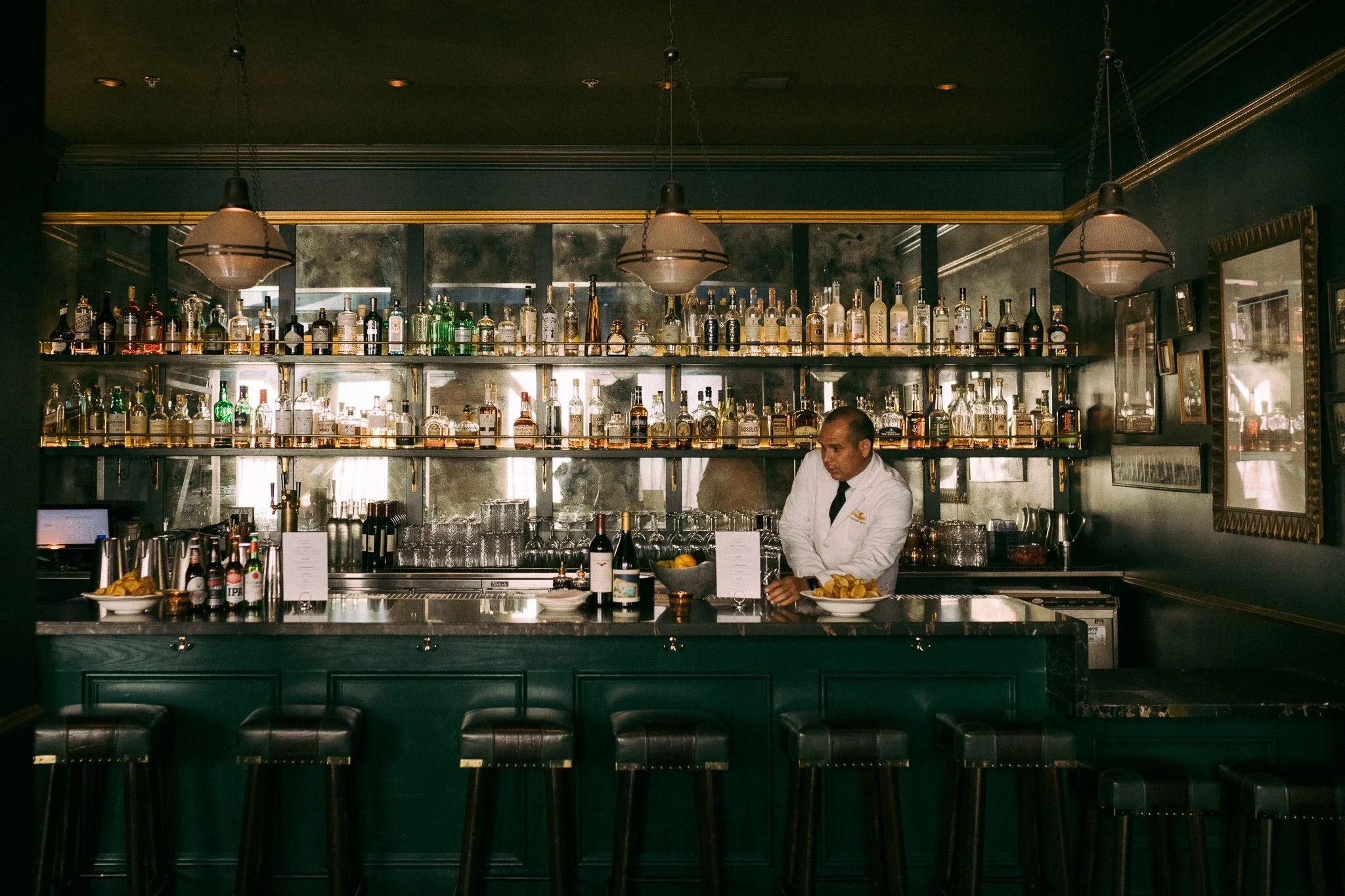 Swanky emerald Wedding reception at wayfare tavern in san francisco