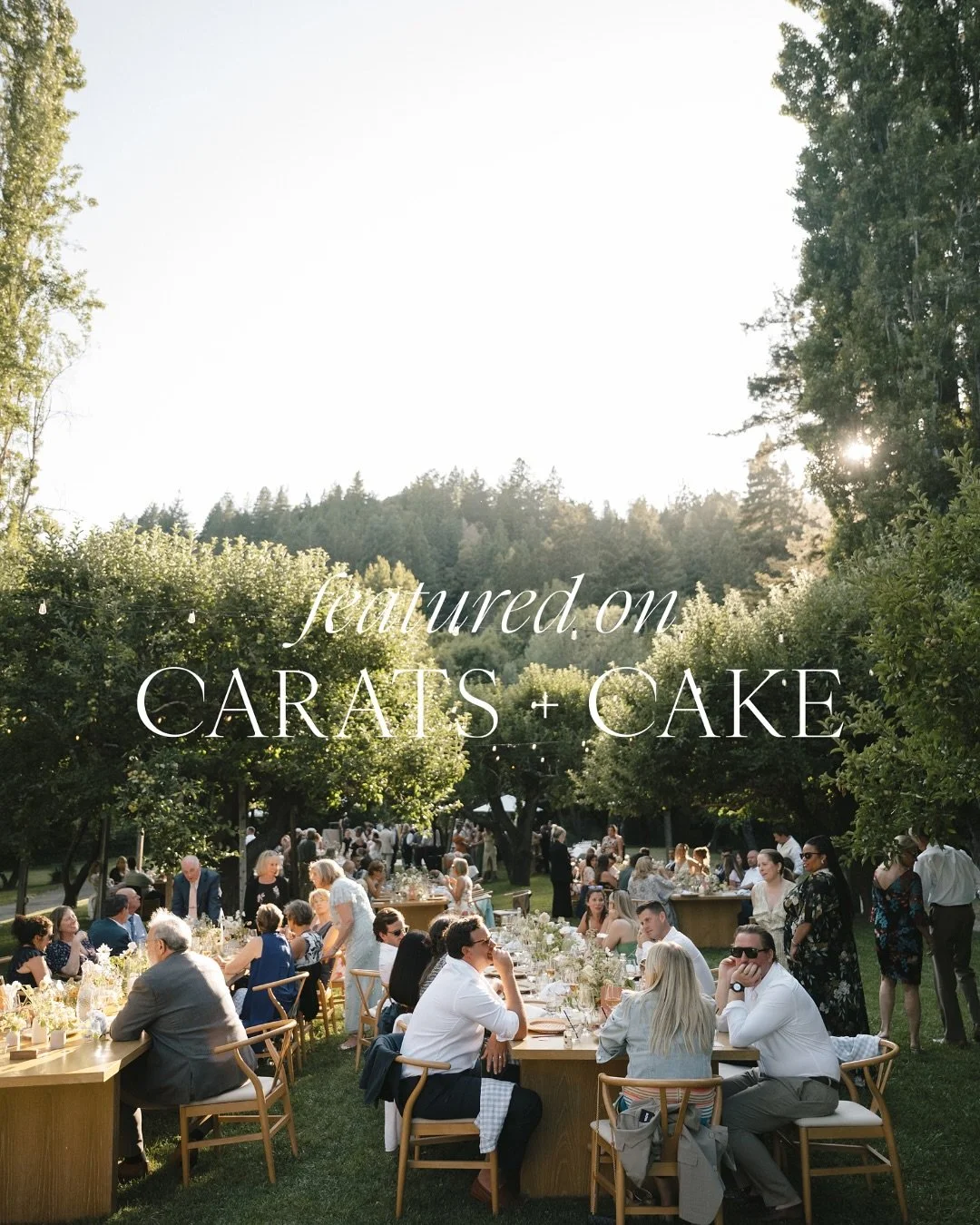 Carla &amp; Ian&rsquo;s summer solstice wedding at @dawnranch is featured on @caratsandcake today! 🌞🌲 

Planning Design &amp; Style&nbsp;@boheme_events_ Venue&nbsp;@dawnranch Photo&nbsp;@elizabethpishalphoto Band&nbsp;@dartcollective Rentals&nbsp;@