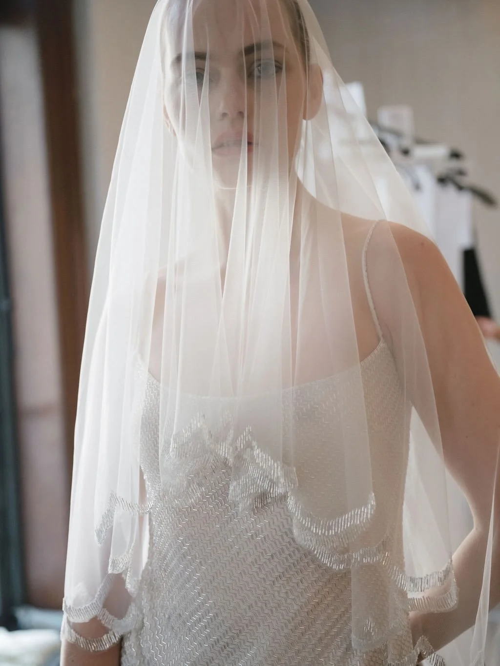Backstage at @alexandragrecco &rsquo;s show during New York Bridal Fashion Week, there&rsquo;s a rhythm to the chaos that felt instantly familiar to me, like stepping back into the wings of a theater or the floor of a ballet studio. 

Steam rising of