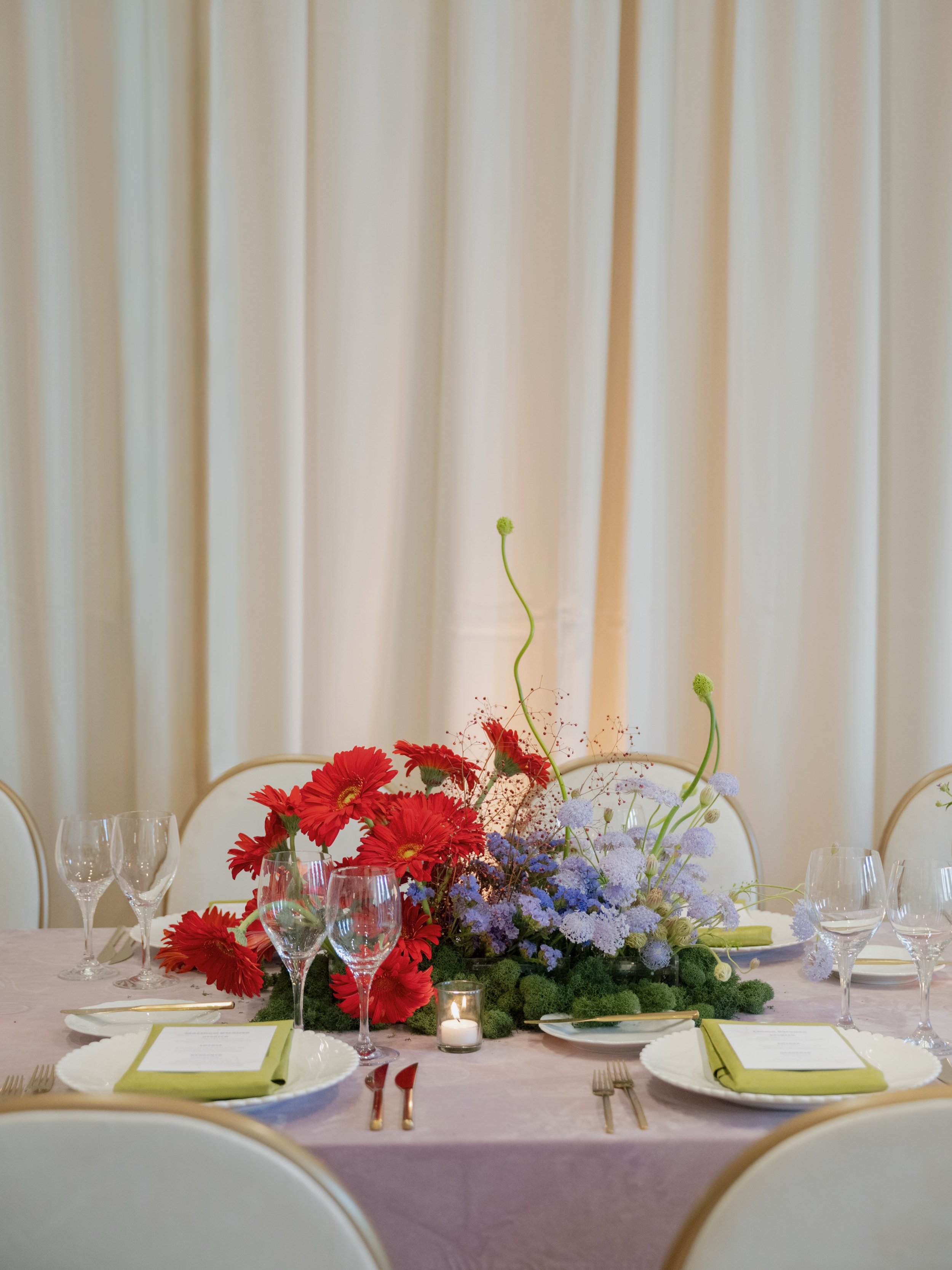 Garden-inspired, a little unexpected, and utterly whimsical. The perfect tablescape for a summer celebration in Sausalito. 🪻🥀 🌁 

Planning + Design&nbsp;@parkernicholsevents
Photography&nbsp;@elizabethpishalphoto
Venue&nbsp;@cavallopoint 
Florals&