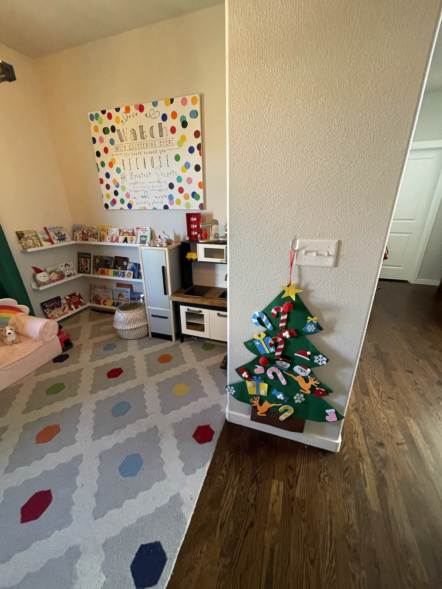 Christmas cheer in our playroom