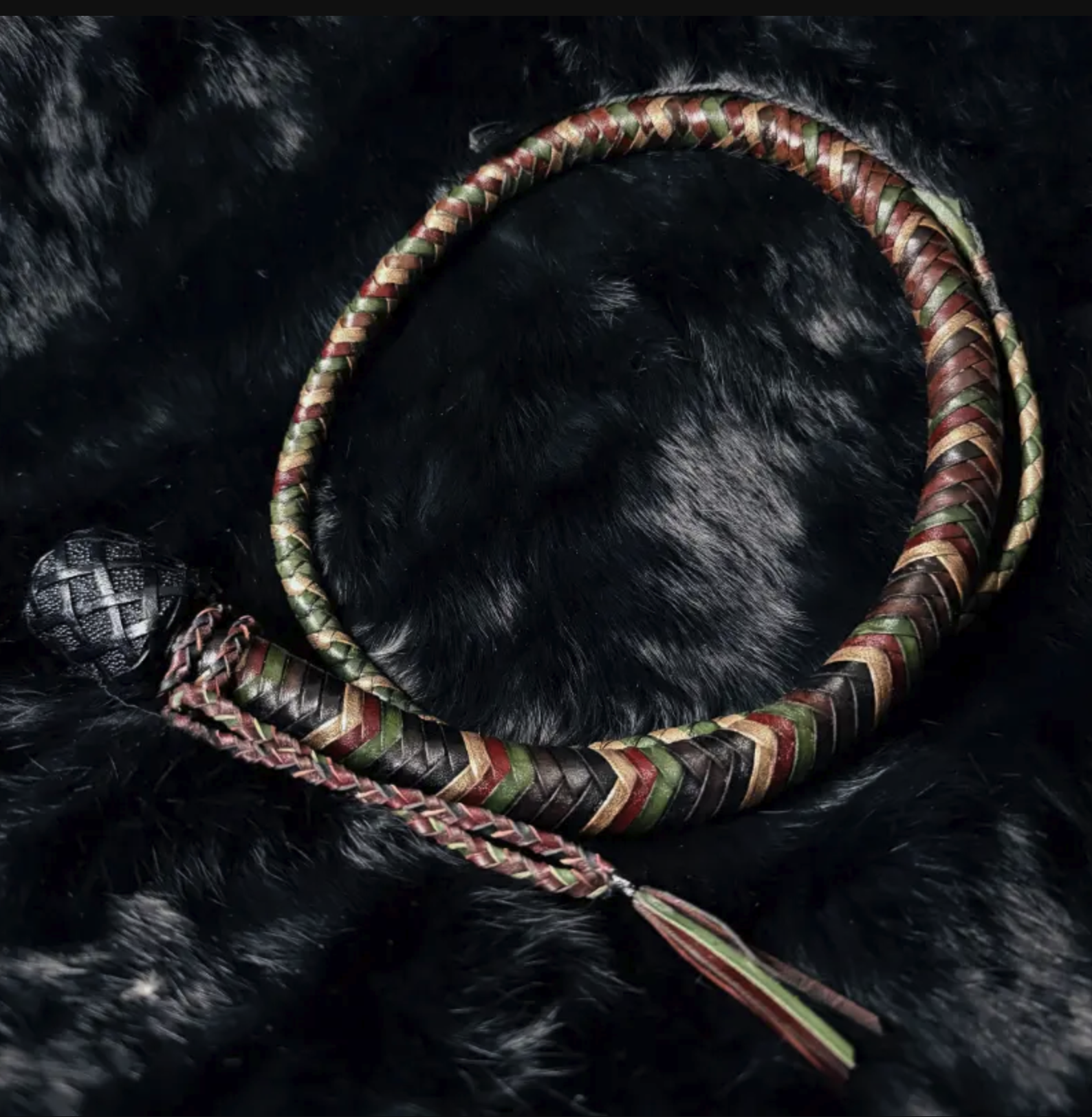 Green, Gold, and Black Ombre Signal Whip