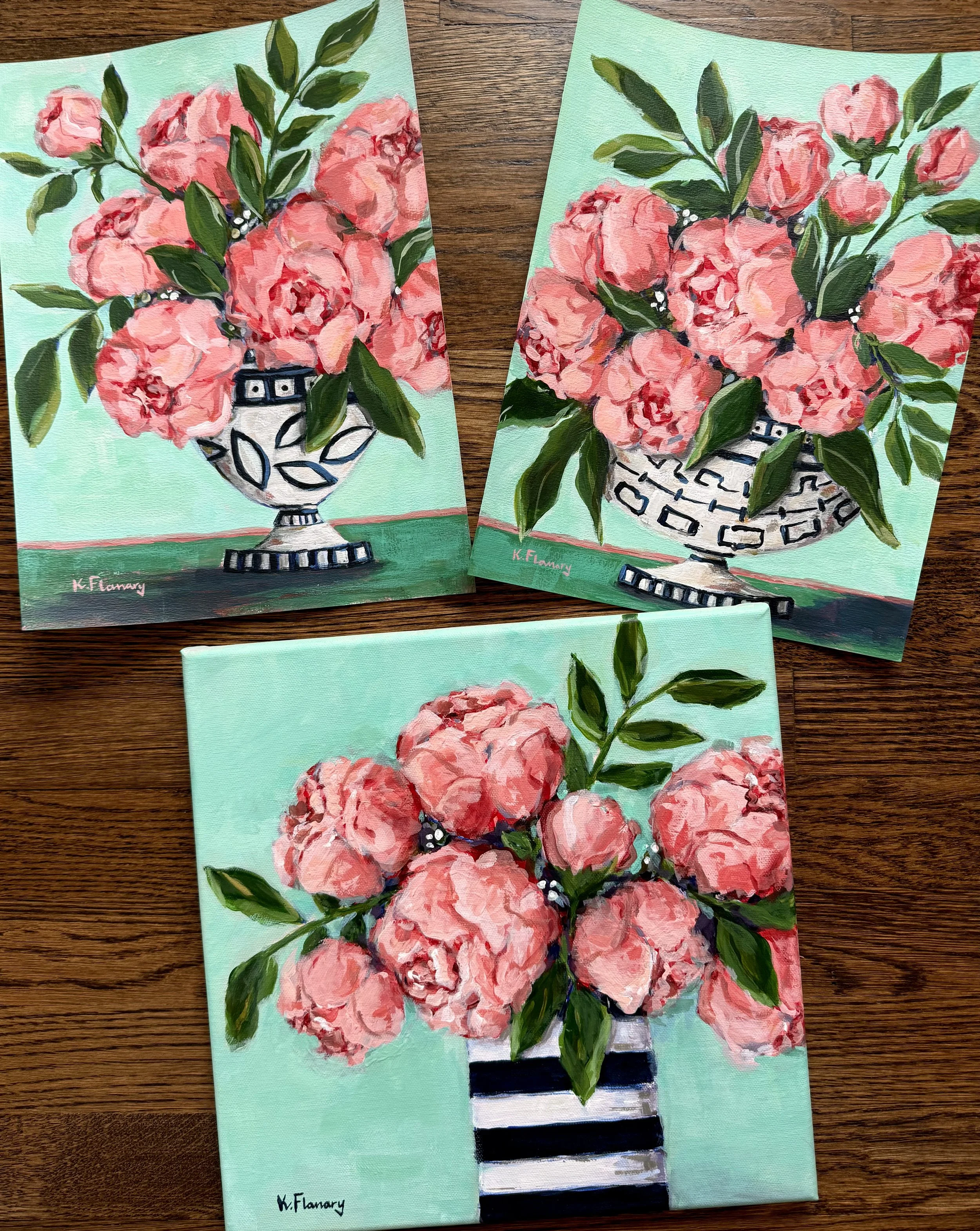 Kindred Blossoms - various sizes, acrylic on paper and canvas - PAPER pieces available $175