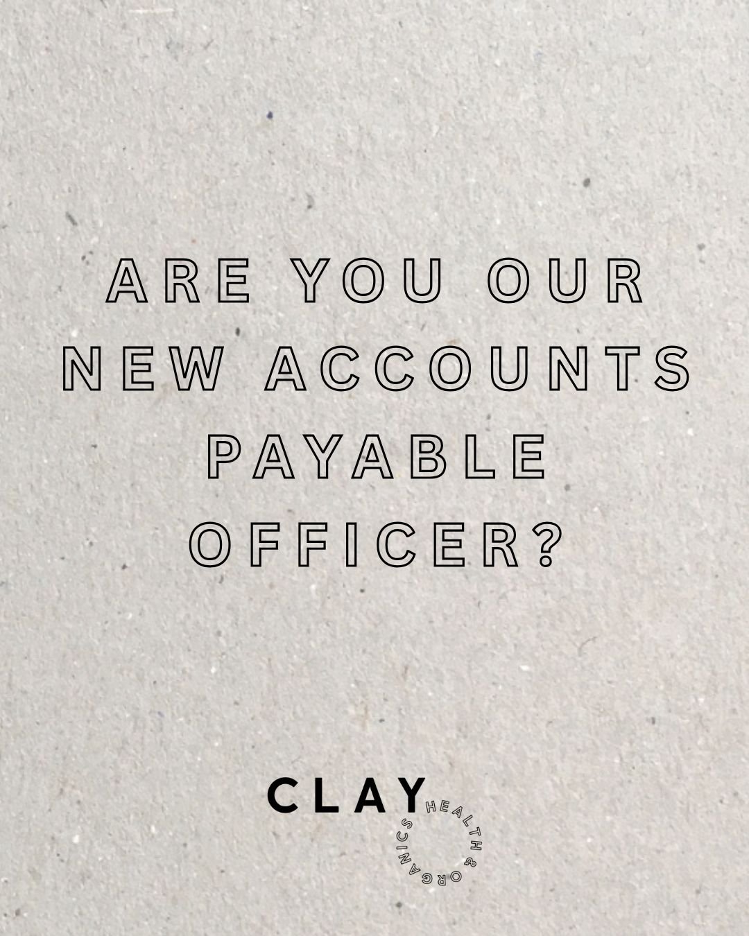 Are you CLAY's new Accounts Payable Officer? 

Our growing business is looking for an experienced Accounts Payable Officer to join our team to support smooth, accurate, and timely financial operations. 

Hit the link in our bio to view the full role 