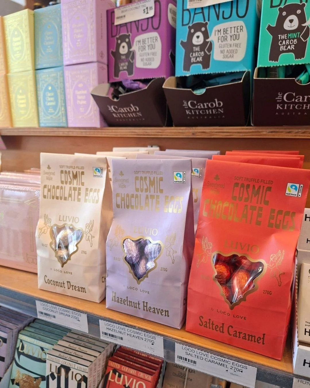 @locolovechocolate  have done it again with their limited-edition Cosmic Chocolate Eggs. 

Available in three mouth-watering flavours: Coconut Dream, Hazelnut Heaven &amp; Salted Caramel. 

Spoil yourself or someone you love 💖

 #clayhealthandorgani