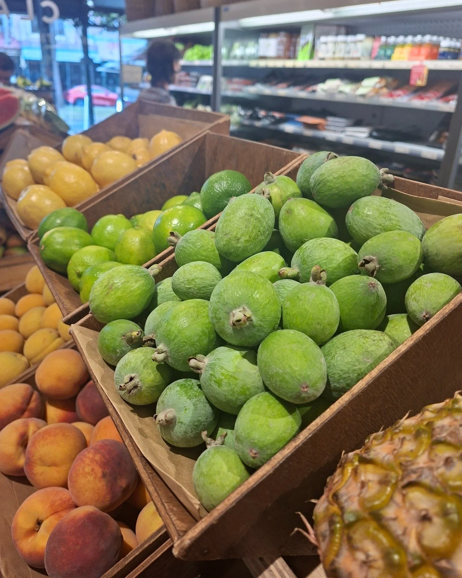 The first of this seasons Feijoa's have arrived at CLAY ✨
Sweet &amp; fragrant, Feijoa's have a unique tropical flavour, think pineapple, guava, and mint all in one! They are also a good source of vitamin C and fibre delivering both flavour and nutri