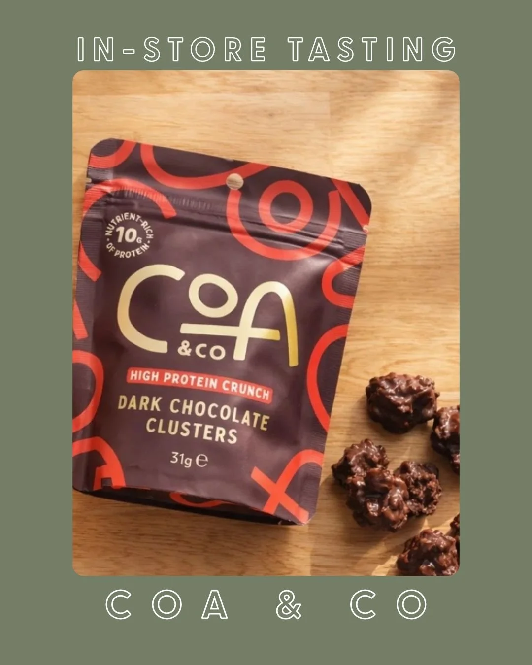 @eatcoa will be in-store tomorrow (Saturday 24th October) at our Collingwood store from 2pm - 5pm for a free tasting of their chocolate clusters.

Drop in to sample their three delicious flavours; dark chocolate, dark chocolate with coconut and white