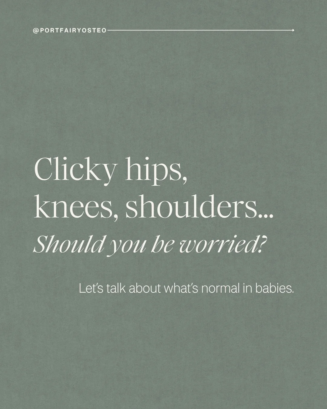 If you&rsquo;ve ever picked up your baby and heard a click or pop, you&rsquo;re not alone! It&rsquo;s one of the most common concerns parents bring up.

Most of the time, joint clicks and pops in babies are just a normal part of development (thanks t