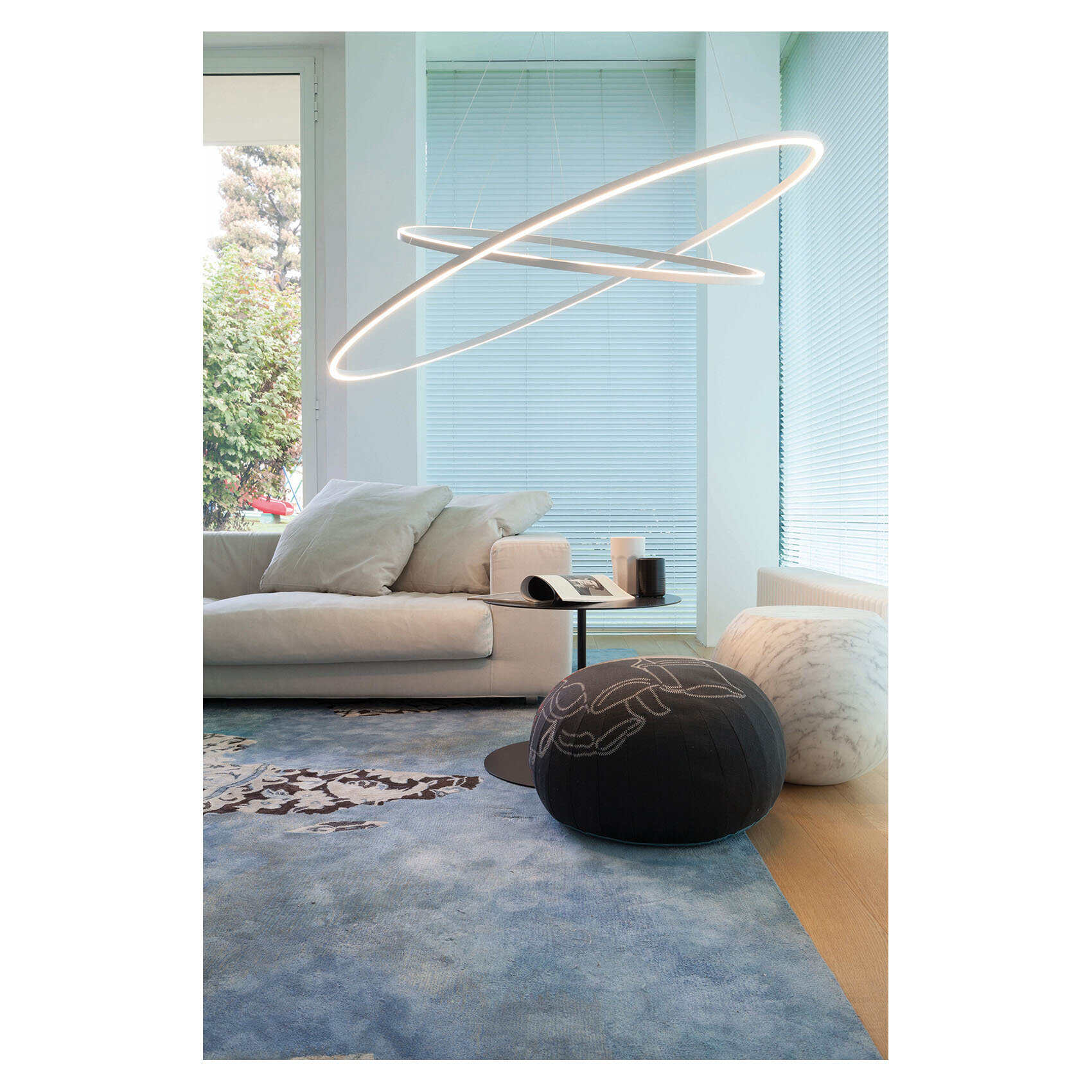 NEMO Ellisse 圓圈型雙圈LED吊燈用於客廳