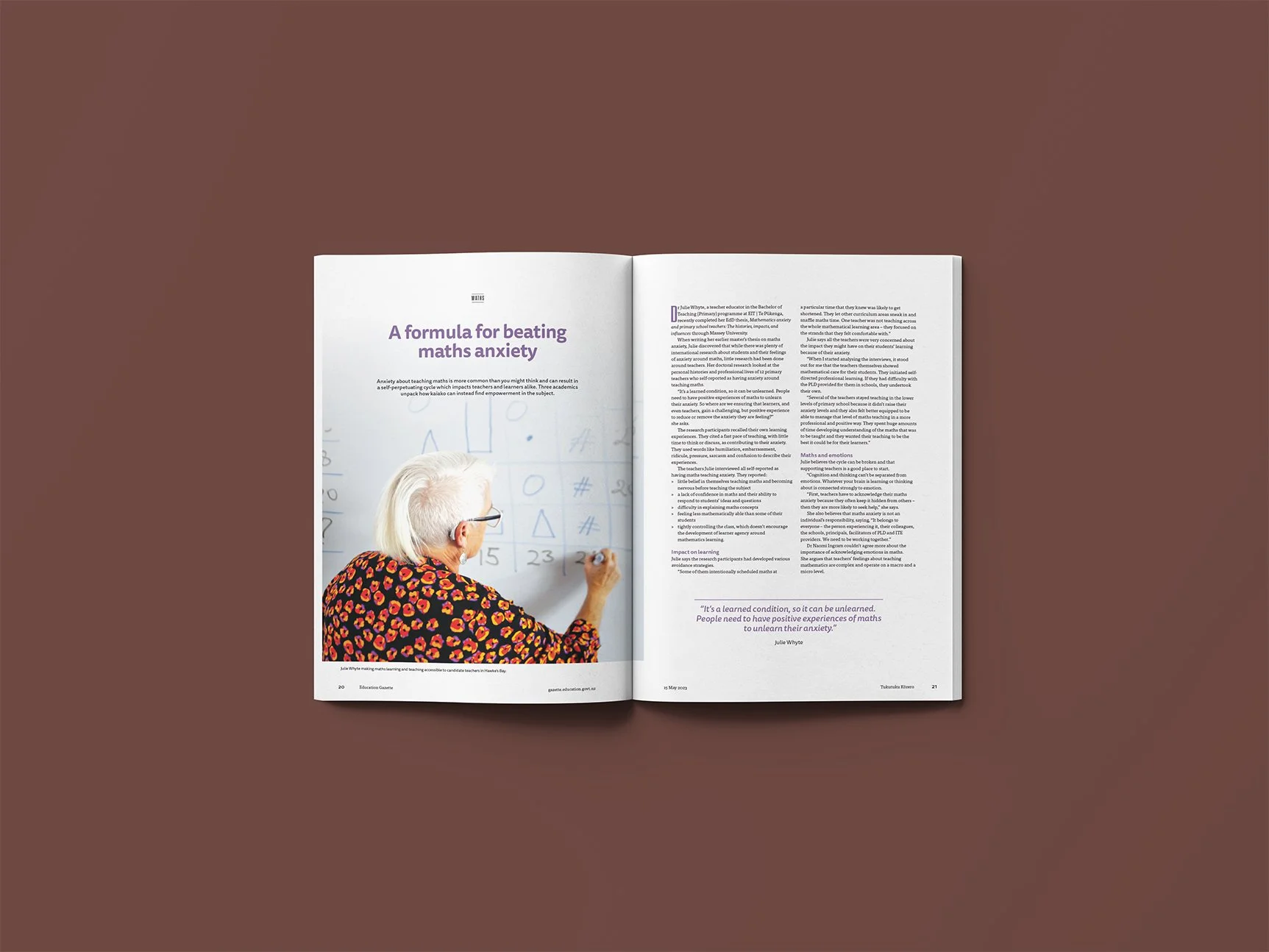 Magazine spread teacher