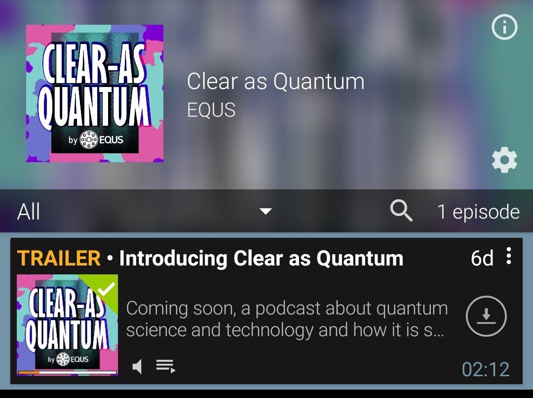 EQUS has a #podcast!  We're super excited to announce the launch of Clear as Quantum, a podcast about #quantum science &amp; the exciting technologies that are getting ready to unleash a quantum revolution

Search &quot;Clear as Quantum&quot; whereve