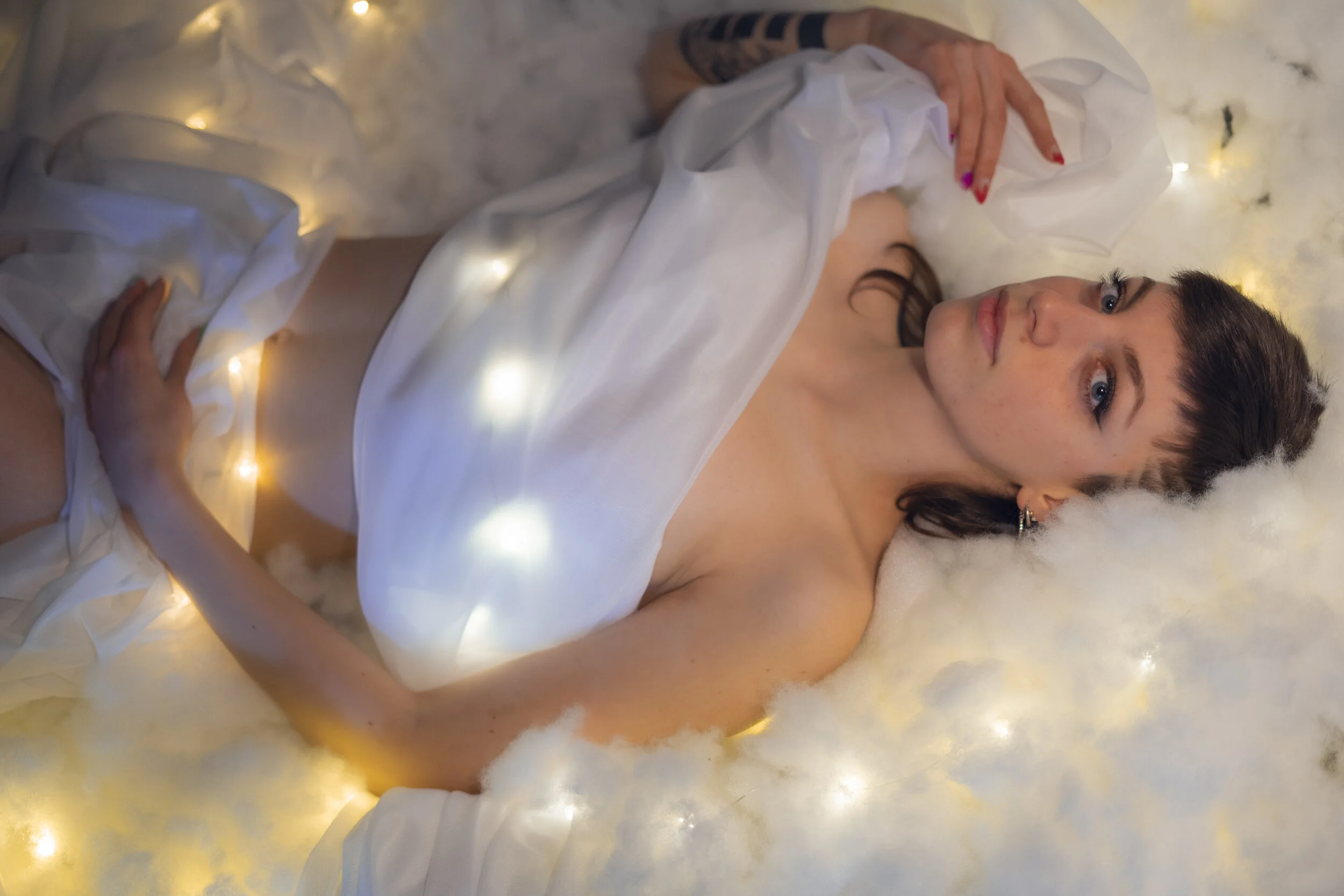 Woman, Wolken, Licht, Engel, Akt, Fotografie, Body, Tuch, Weiß, Fantasy, Fotografie