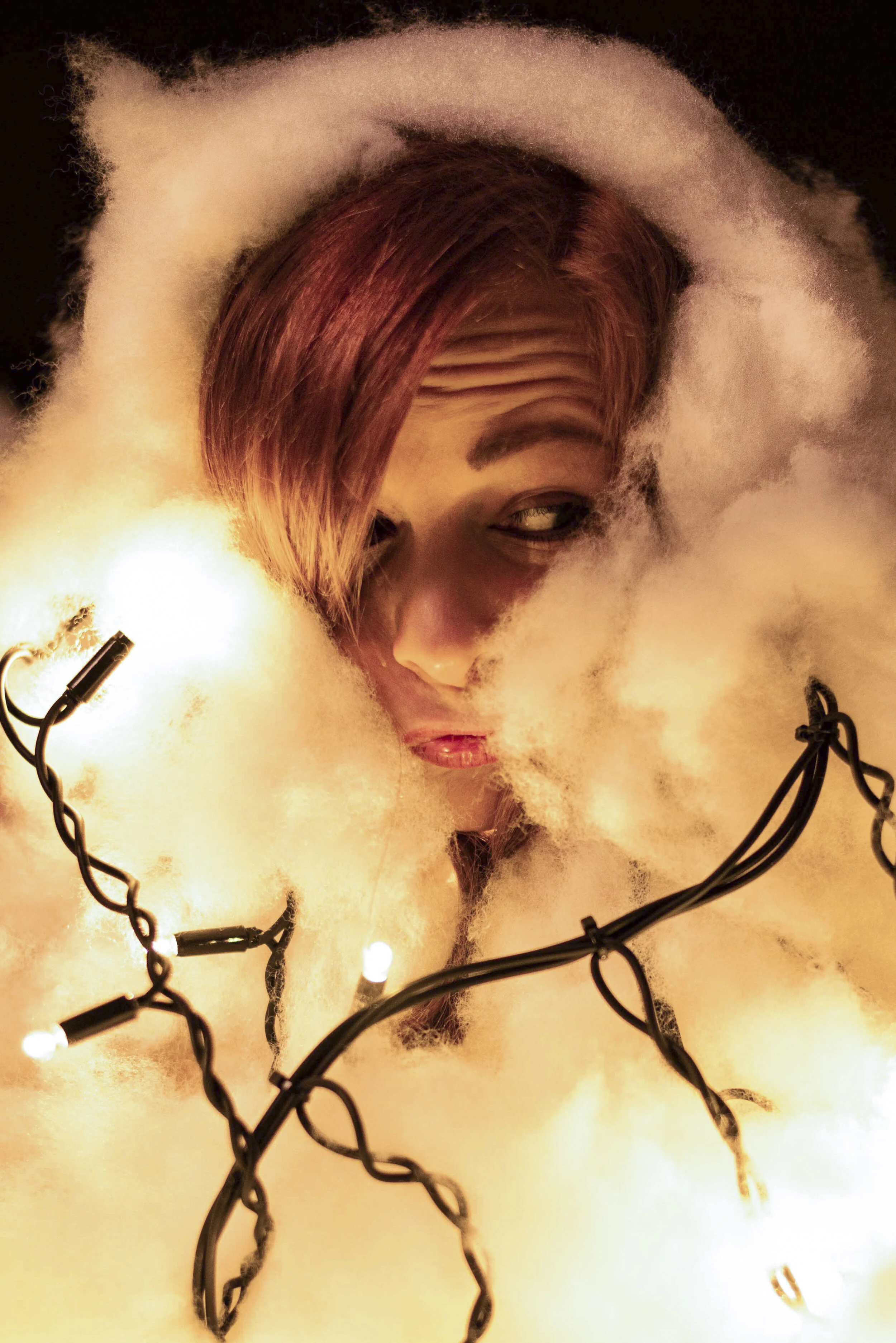 Wolken, Frau, Lichter, Warm, Engel, Portrait