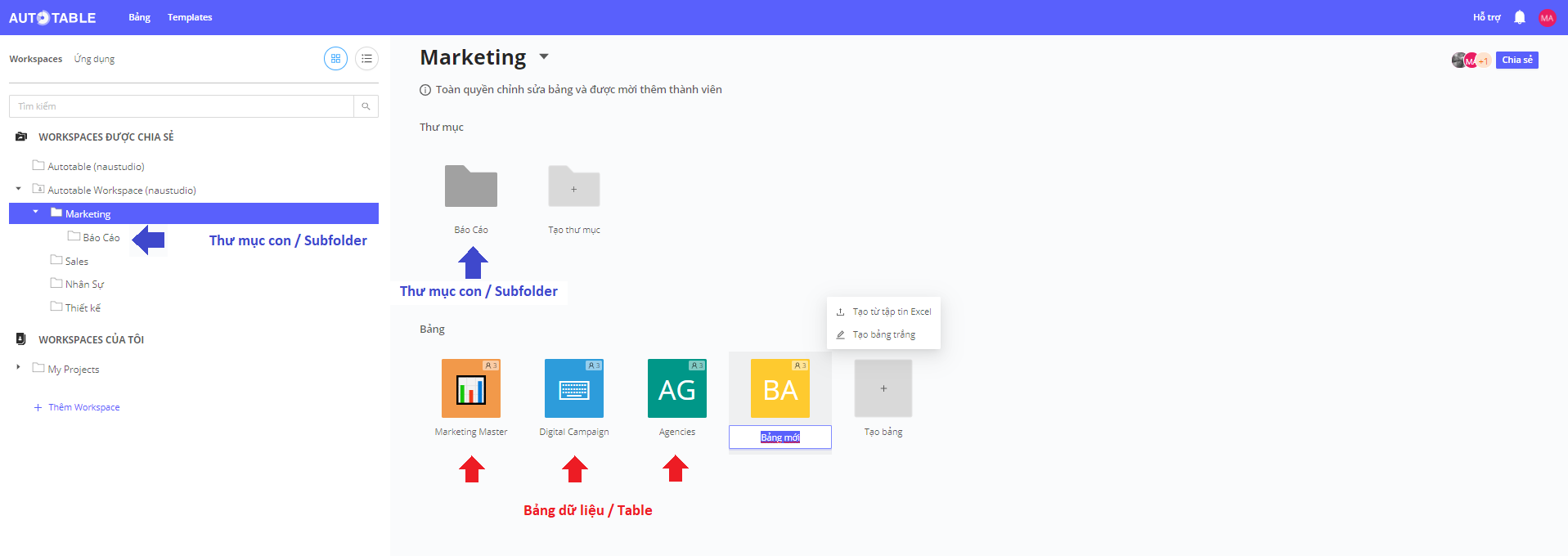 Introduction 3 BẢNG DỮ LIỆU trong Autotable