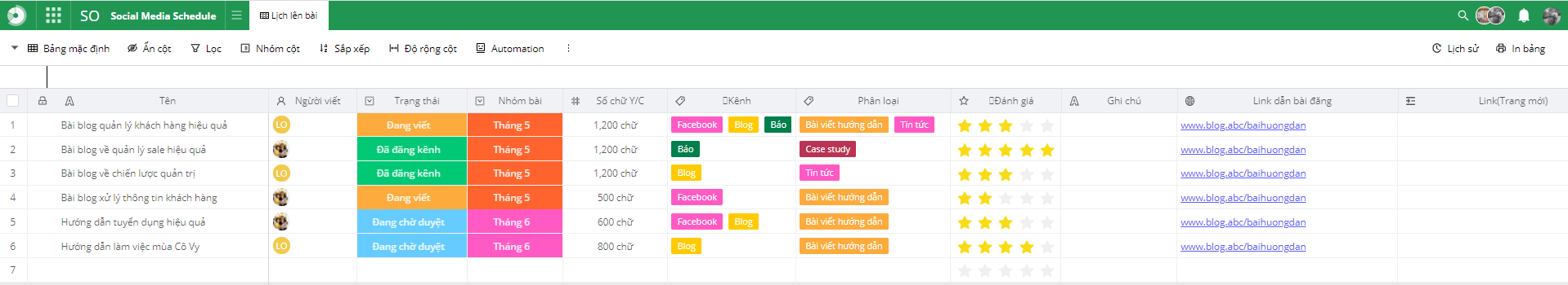 Introduction 6 DÒNG DỮ LIỆU / RECORD của Autotable