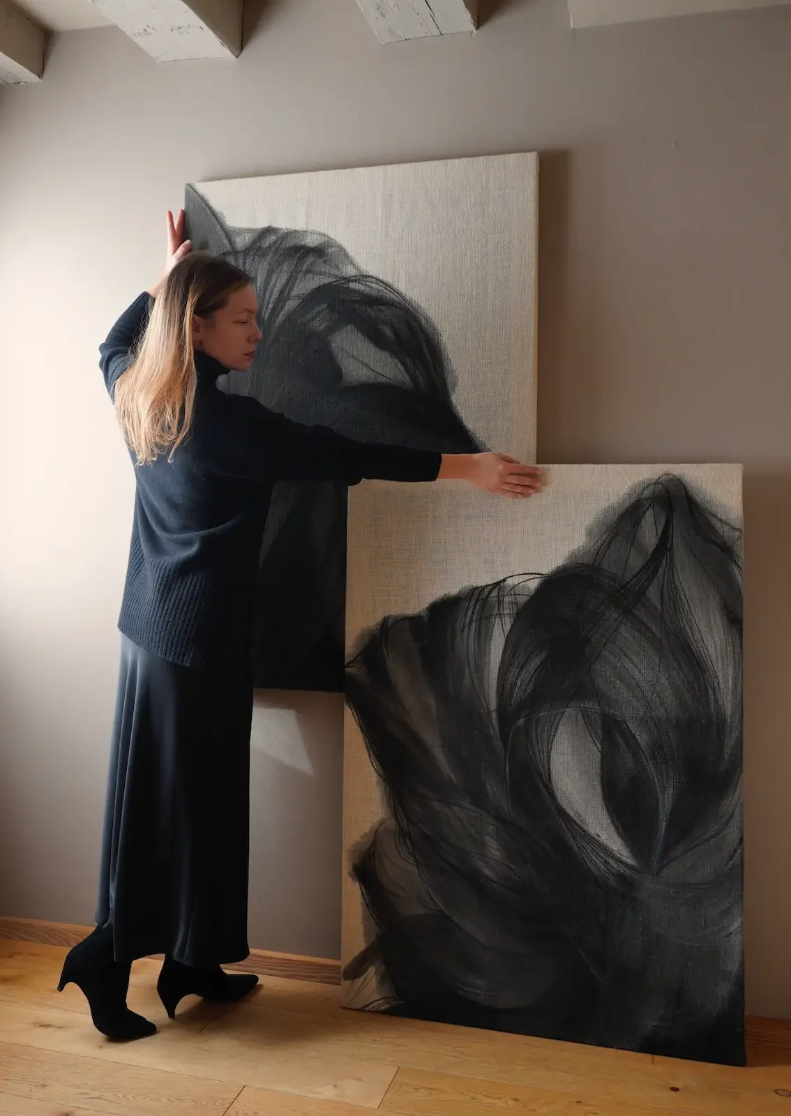 MYOPOS artwork in a minimalist environment, natural light and artistic perspective, Andrea Solaja