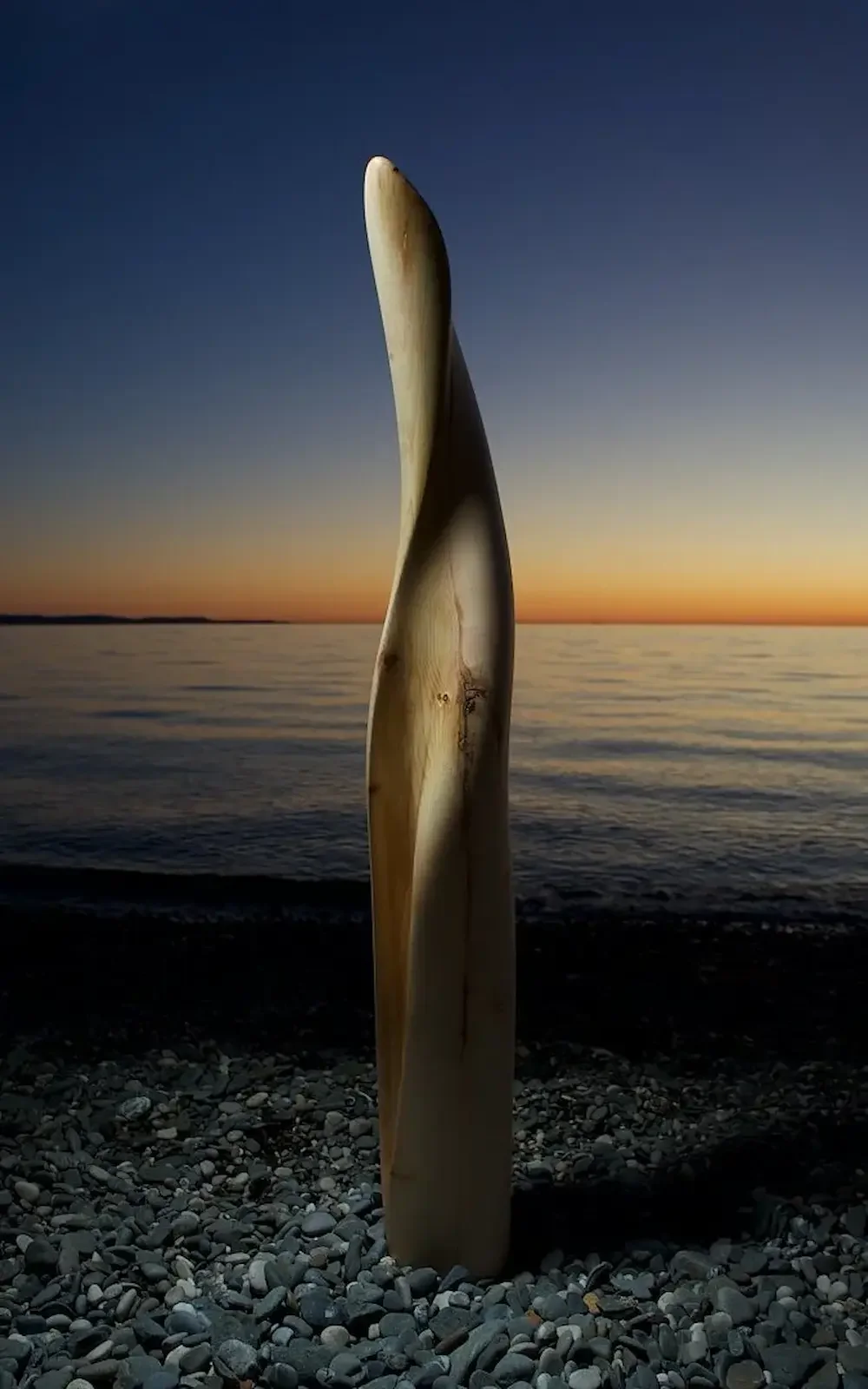 Cirmolo sculpture by Andrea Solaja, wood material research