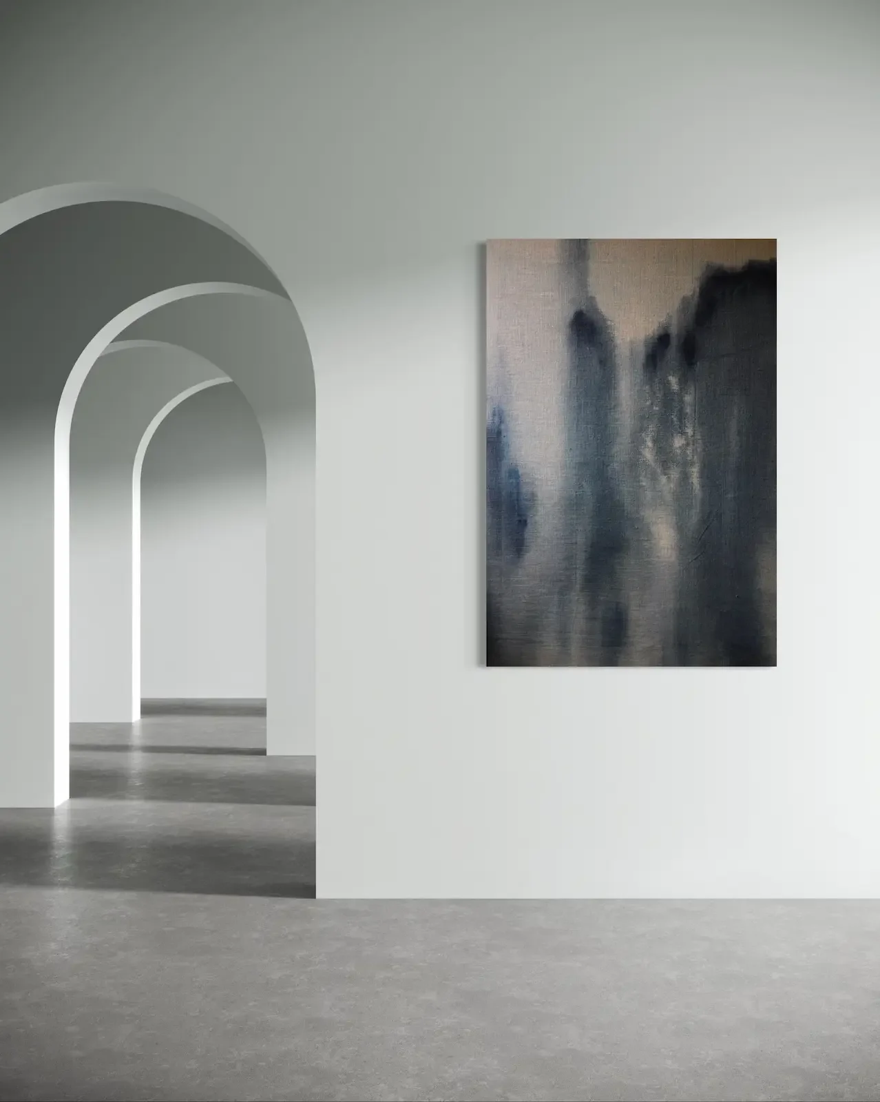 MYOPOS artwork in a minimalist environment, natural light and artistic perspective, Andrea Solaja