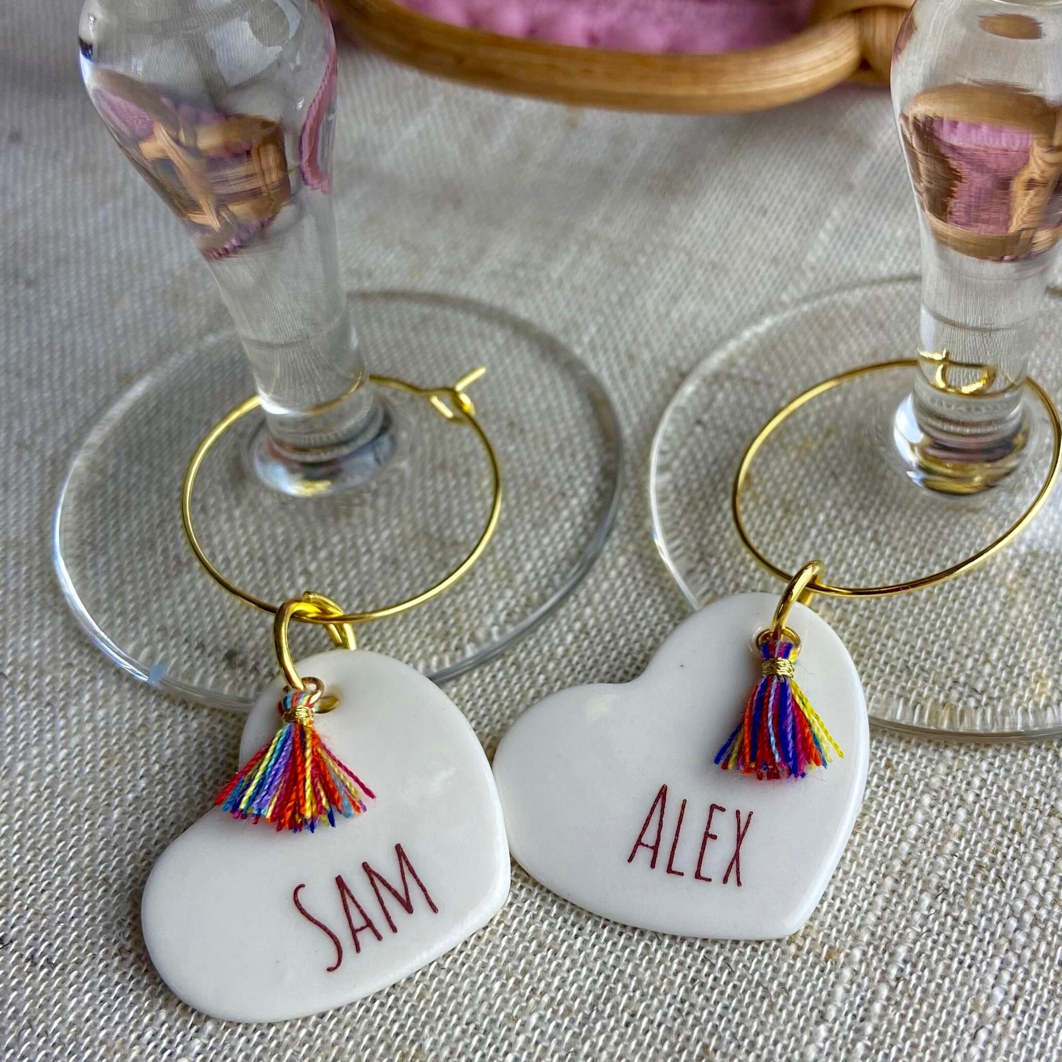 Personalised Couple's Rainbow Drink Charms