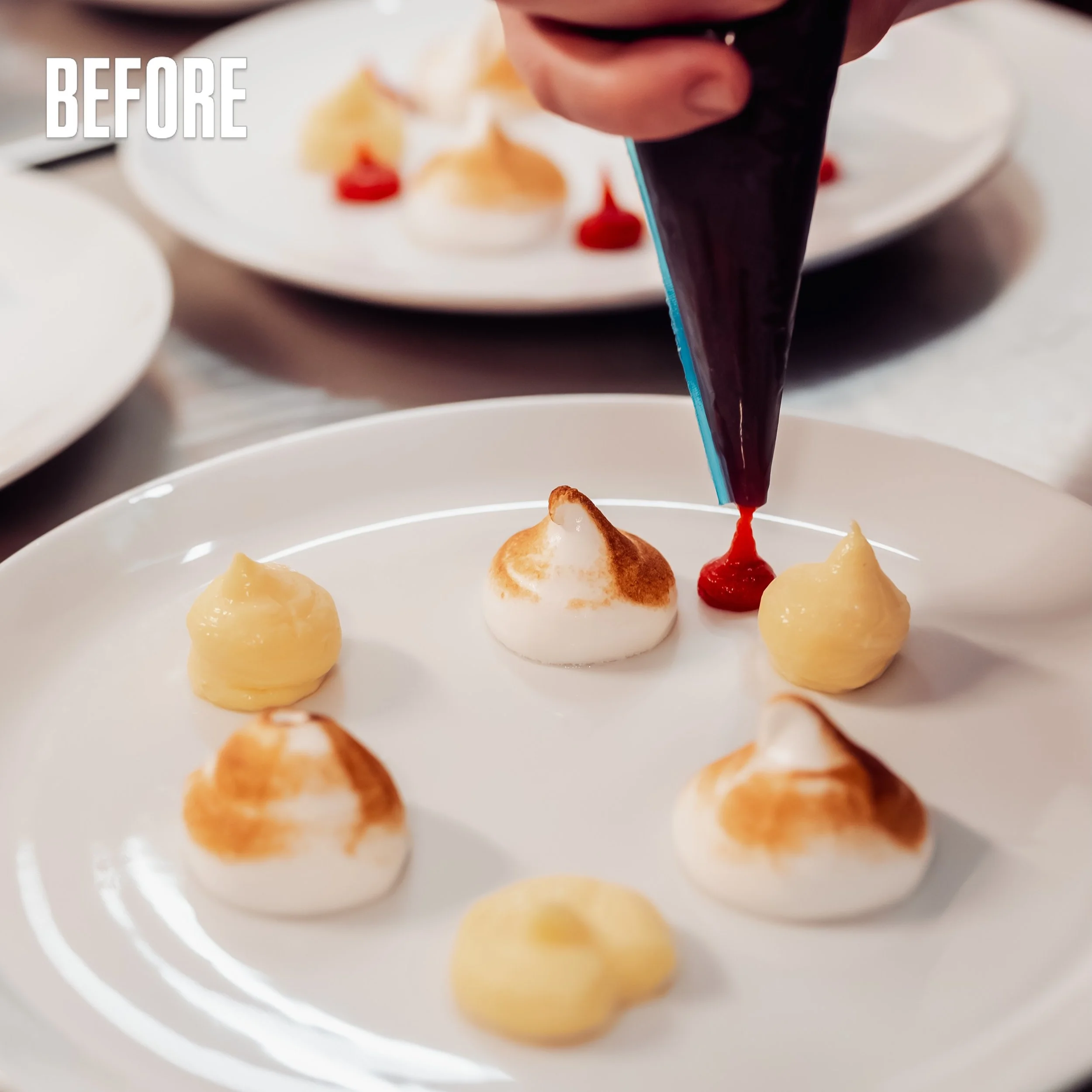 BEFORE &rarr; AFTER.
Fine dining, finished the Pure way. ✨