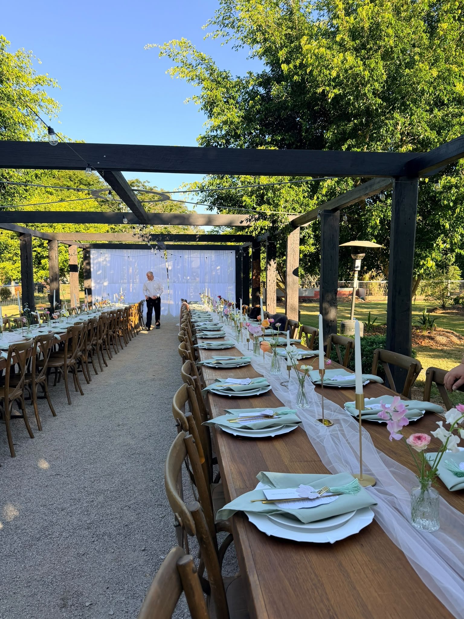 A peek behind the curtain at Marley &amp; Andrew&rsquo;s private property wedding in Wamuran Basin 🤍 
A little look at our kitchen setup and the prep that goes into feeding a wedding full of happy guests! ✨