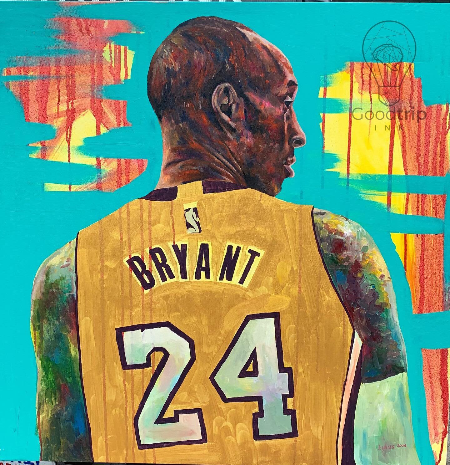 Mamba. 
36x36 oil on canvas
.
.
#kobe #kobebryant #blackmamba #mamba #kobepainting #paint #lakers #la #24 #8 #basketball #lakersbasketball #oilpainting #customart #custom #artist #lefthanded #goodtrip #goodtripinc #iamart #raleightattooartist #raleig