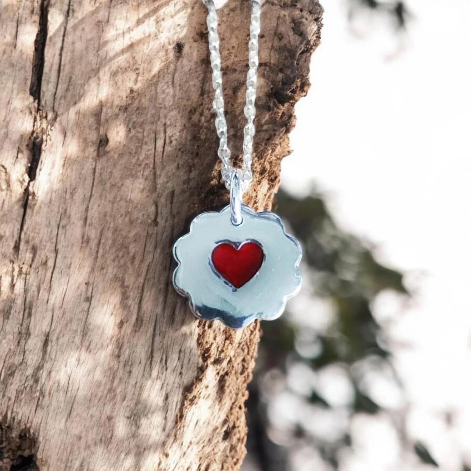 Fine Silver and Enamel Heart