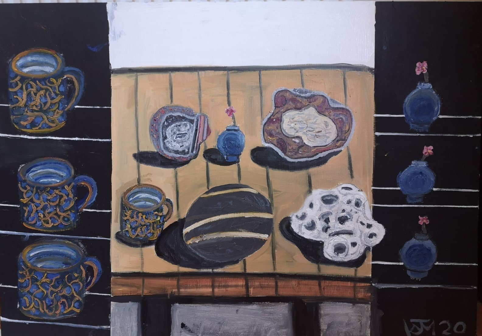 Objects on a Table / Oil on Board
