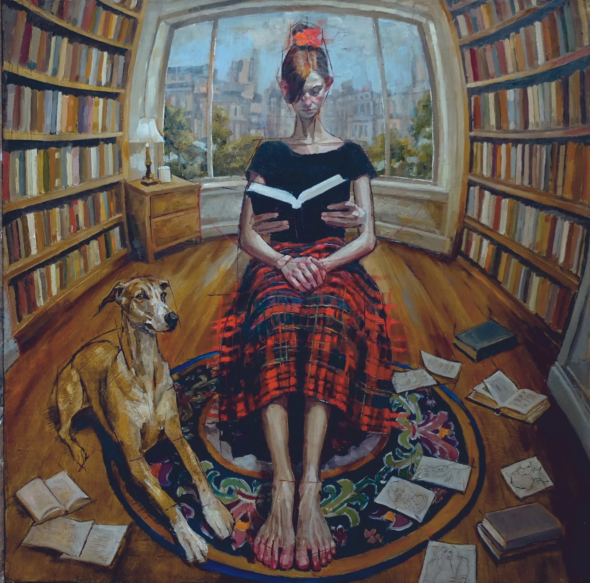 La lectora 50x50 cm