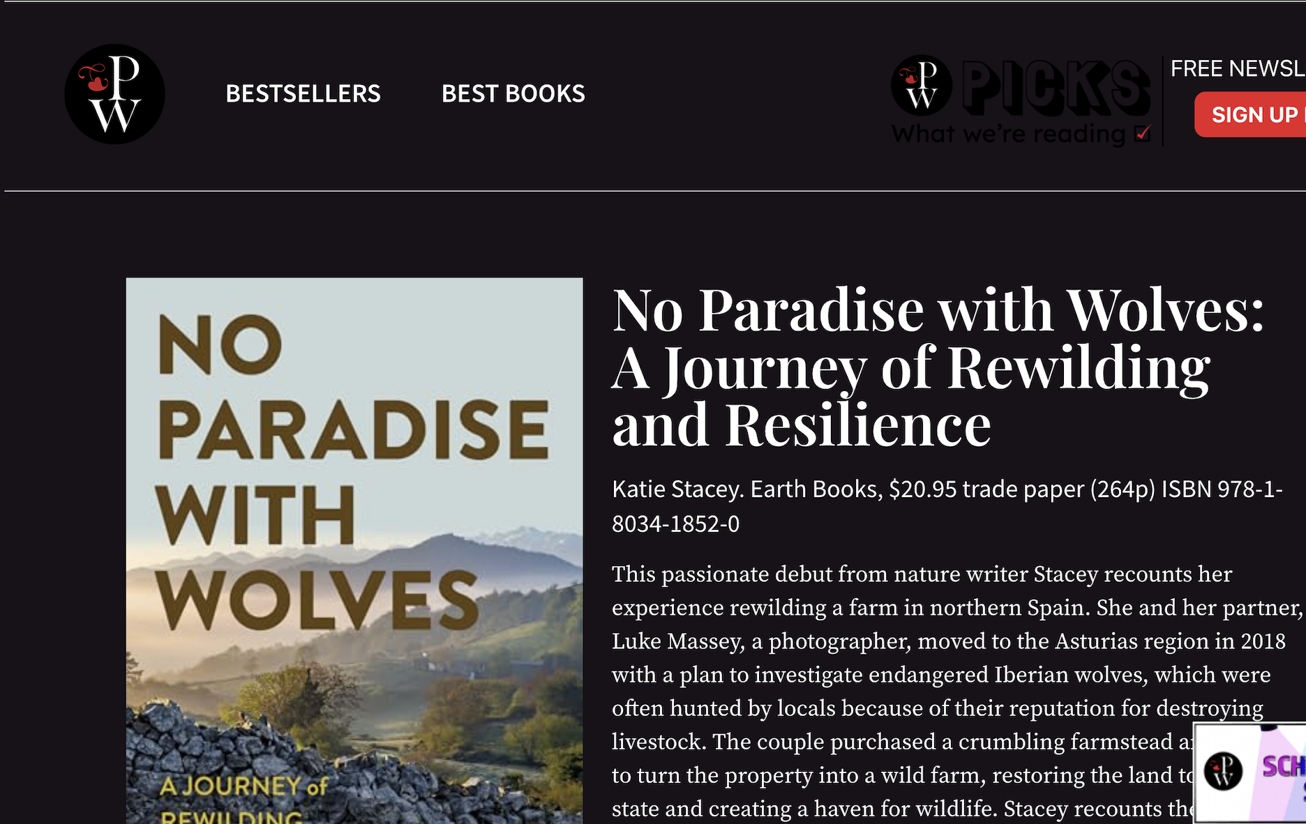 Publisher's Weekly Review of 'No Paradise with Wolves'