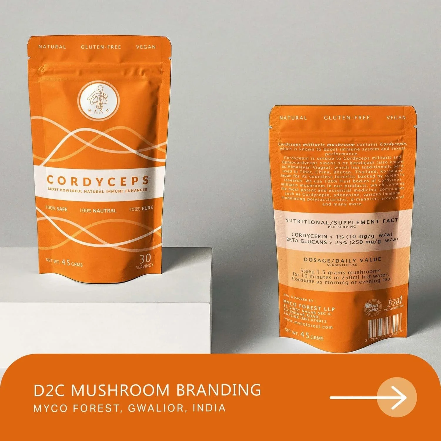 D2C medicinal mushroom branding case study of a startup based in India