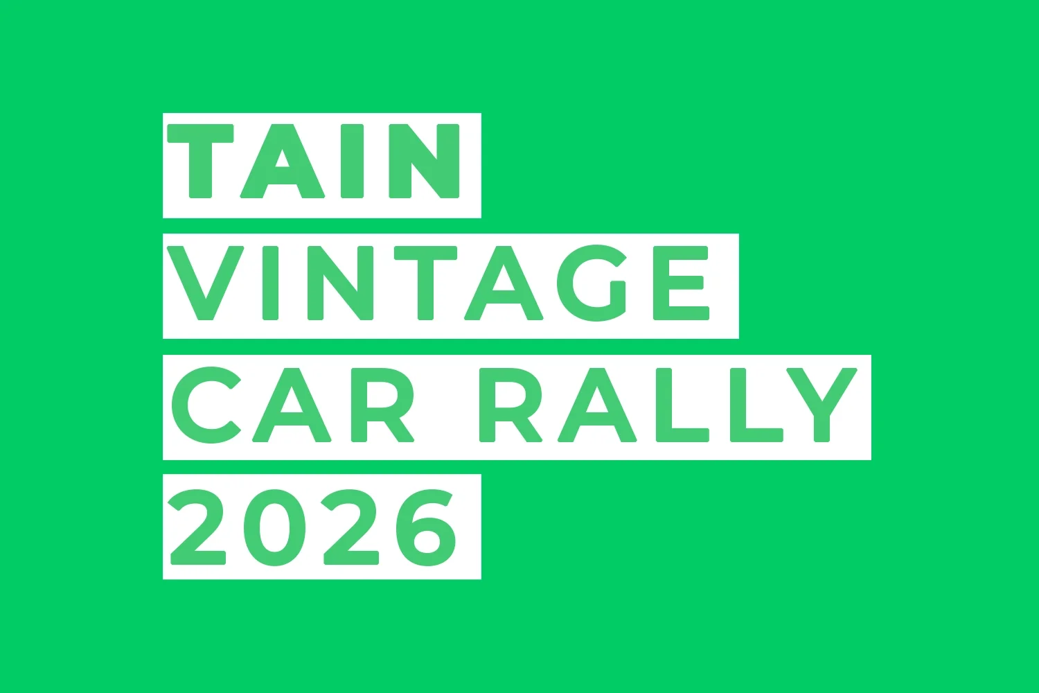 Tain Vintage Car Rally 2026