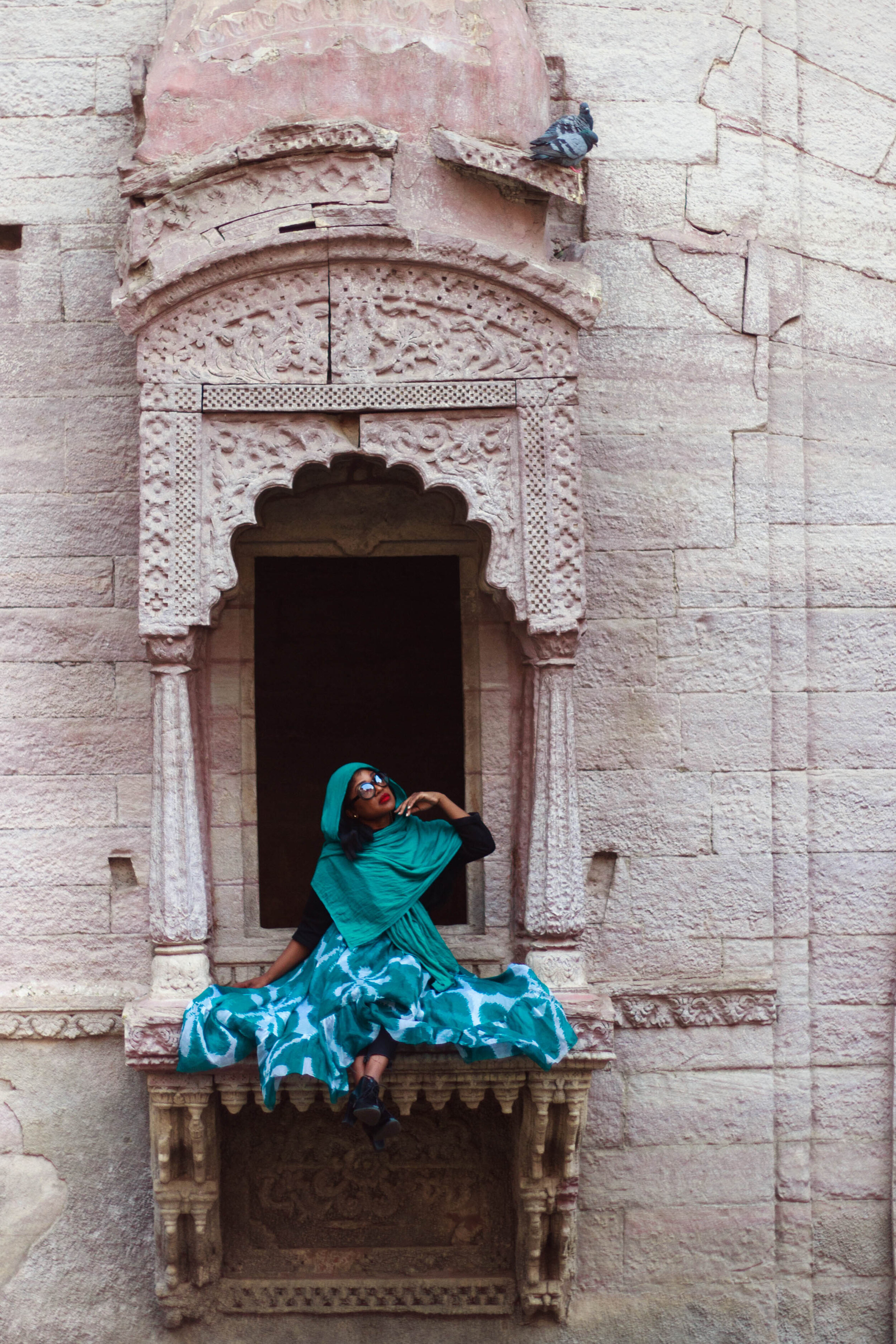 Cherrod Pate in India in a temple