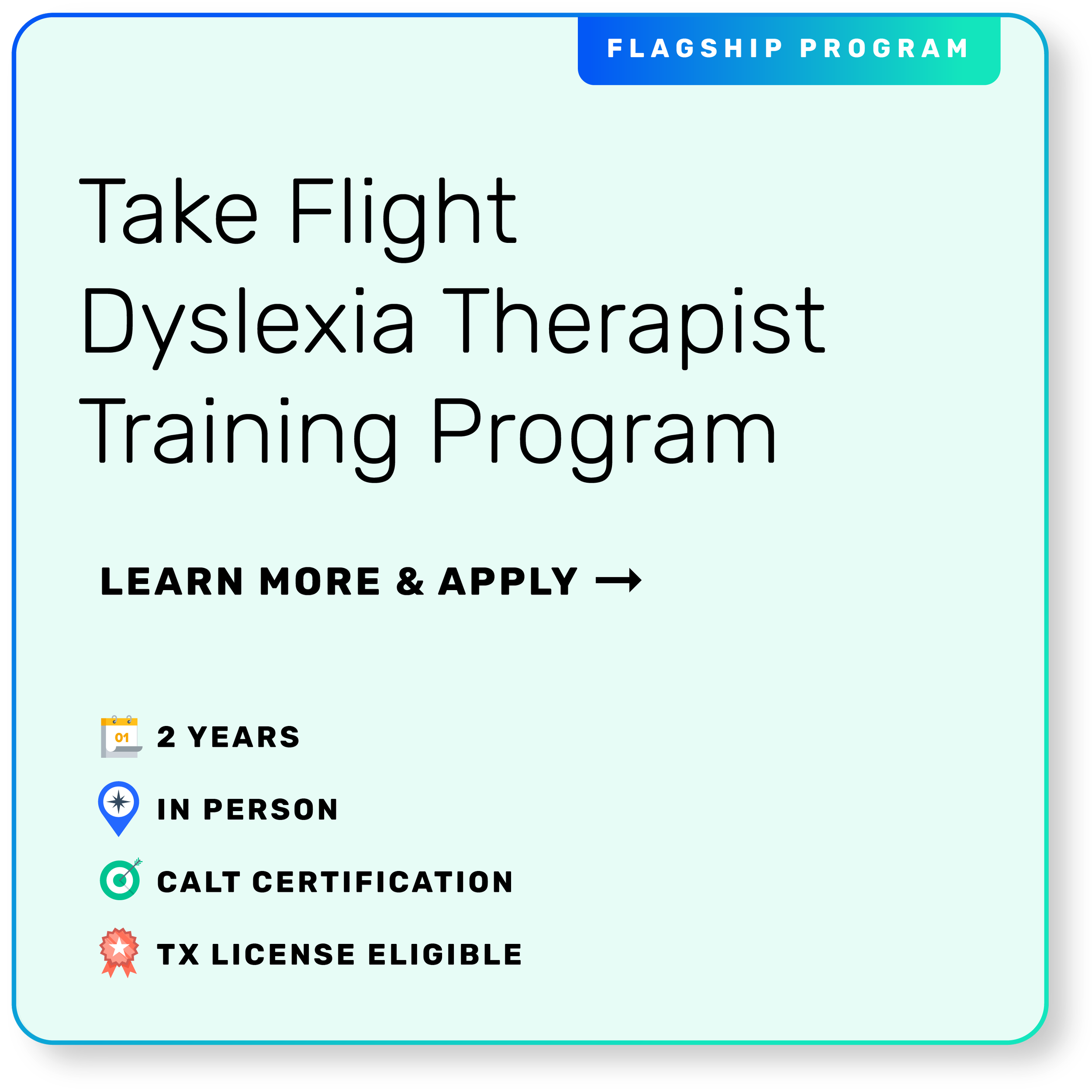 Take Flight Dyslexia Therapist Training Program