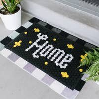Customizable Black Tile Door Mat