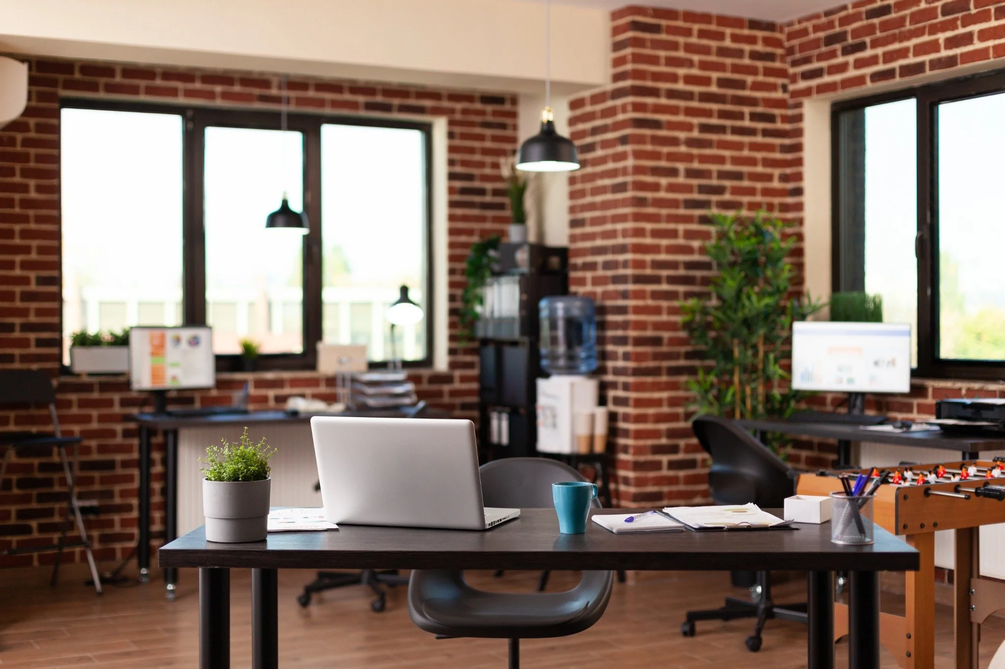 Commercial interior design with custom office furniture and professional space planning