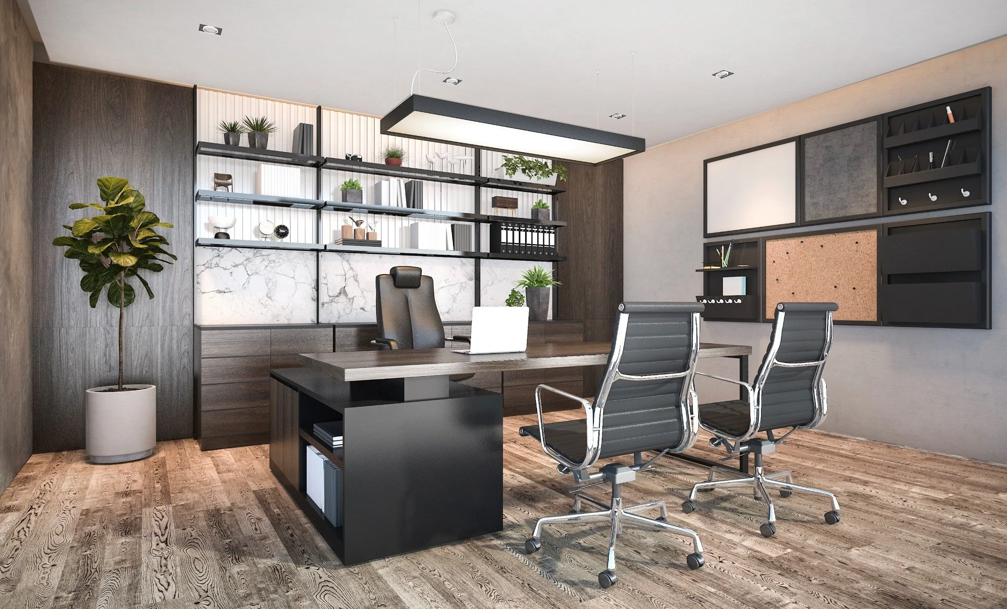 Office design services for commercial spaces with sophisticated interiors and functional workspace planning