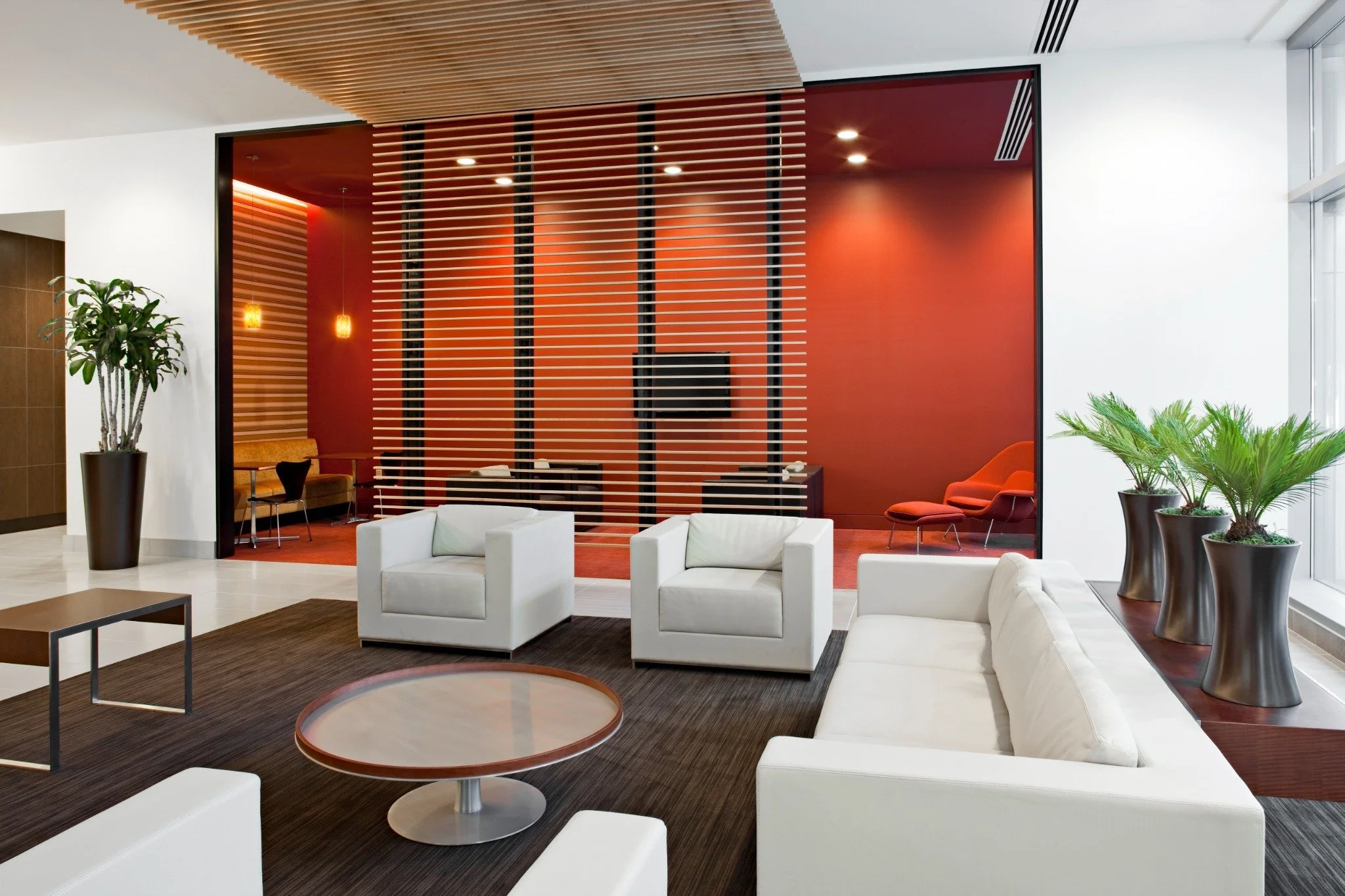 Corporate office design featuring collaborative workspace layouts and modern architecture