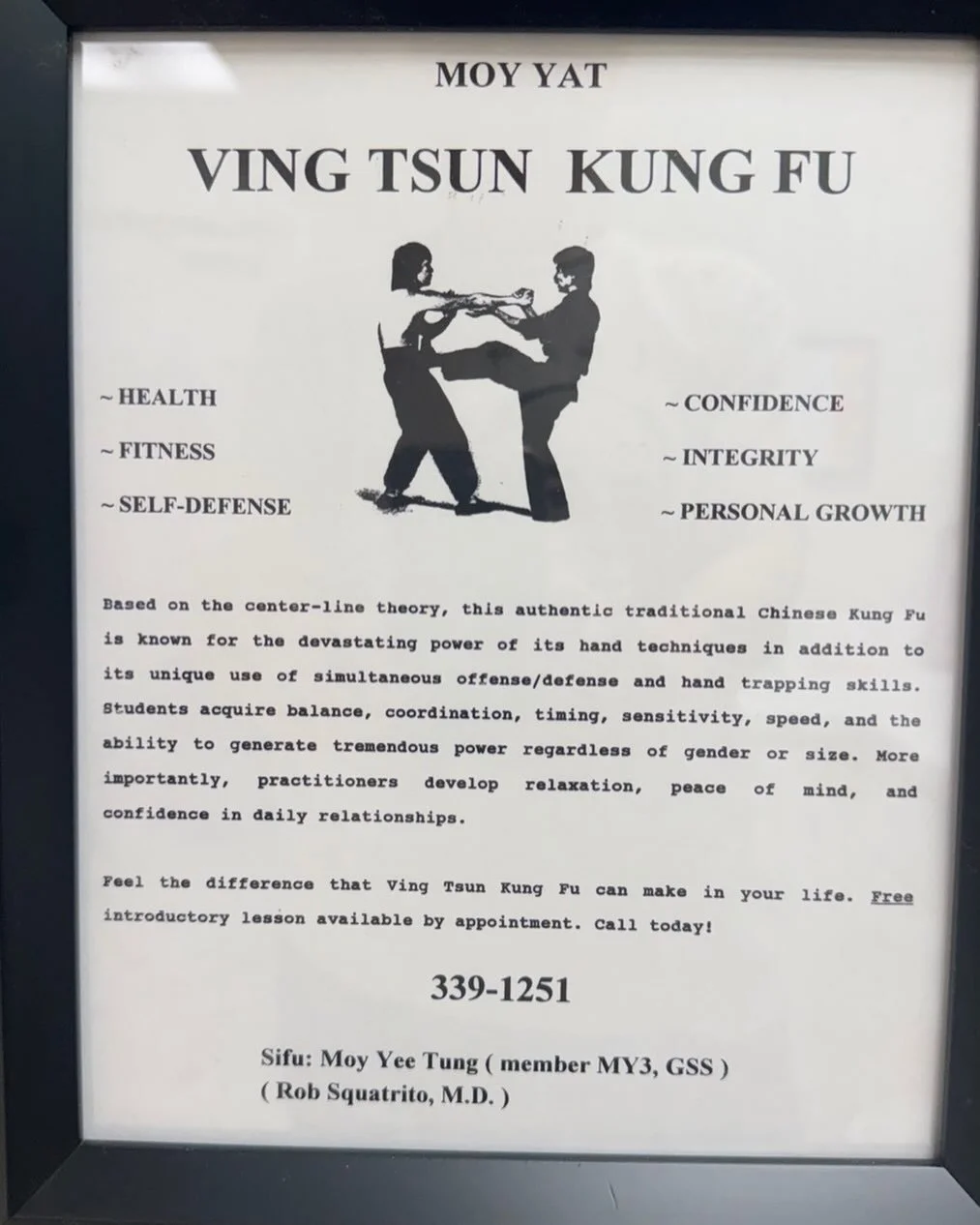 Throw back to the beginning- one of the first flyers for Sifu&rsquo;s first school in Iowa City, circa 1992.  #vingtsunkungfu #moyyatvingtsun  #stillhere