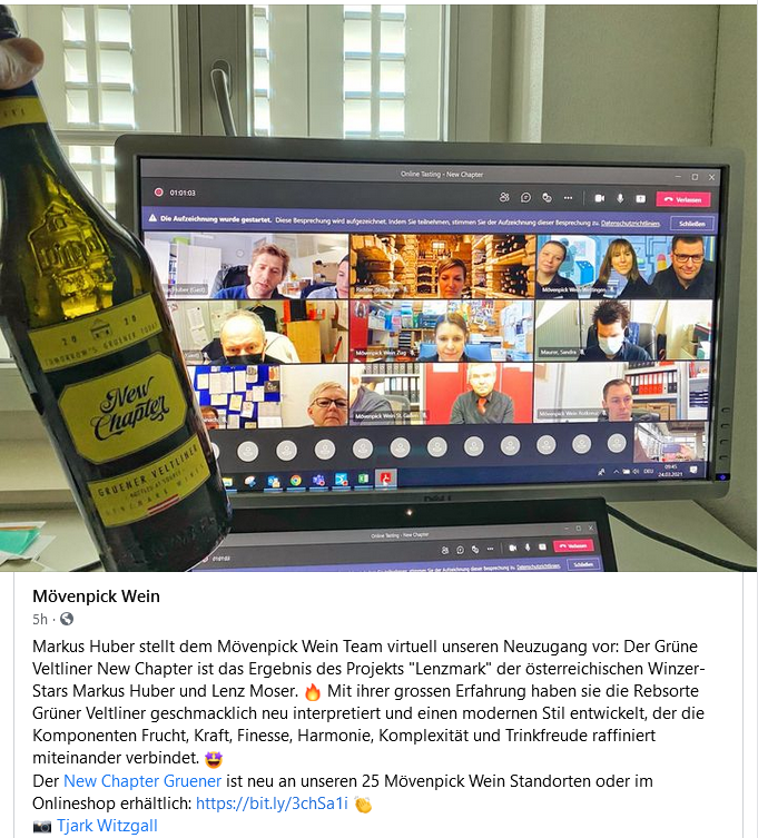 New Chapter Gruener Now available on  Mövenpick Wein  