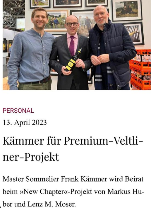 BIG NEWS on our side!🗞️ Pleased to announce that Frank Kämmer Master Sommelier has joined our team as the advisory board member!