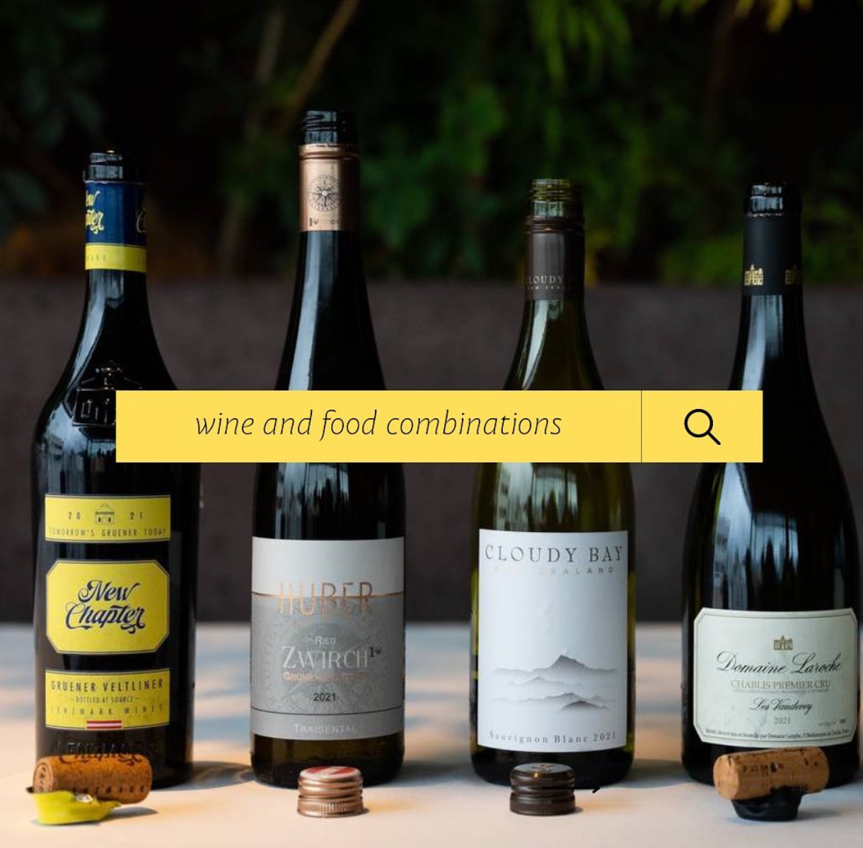 the combinations of wine and meals!