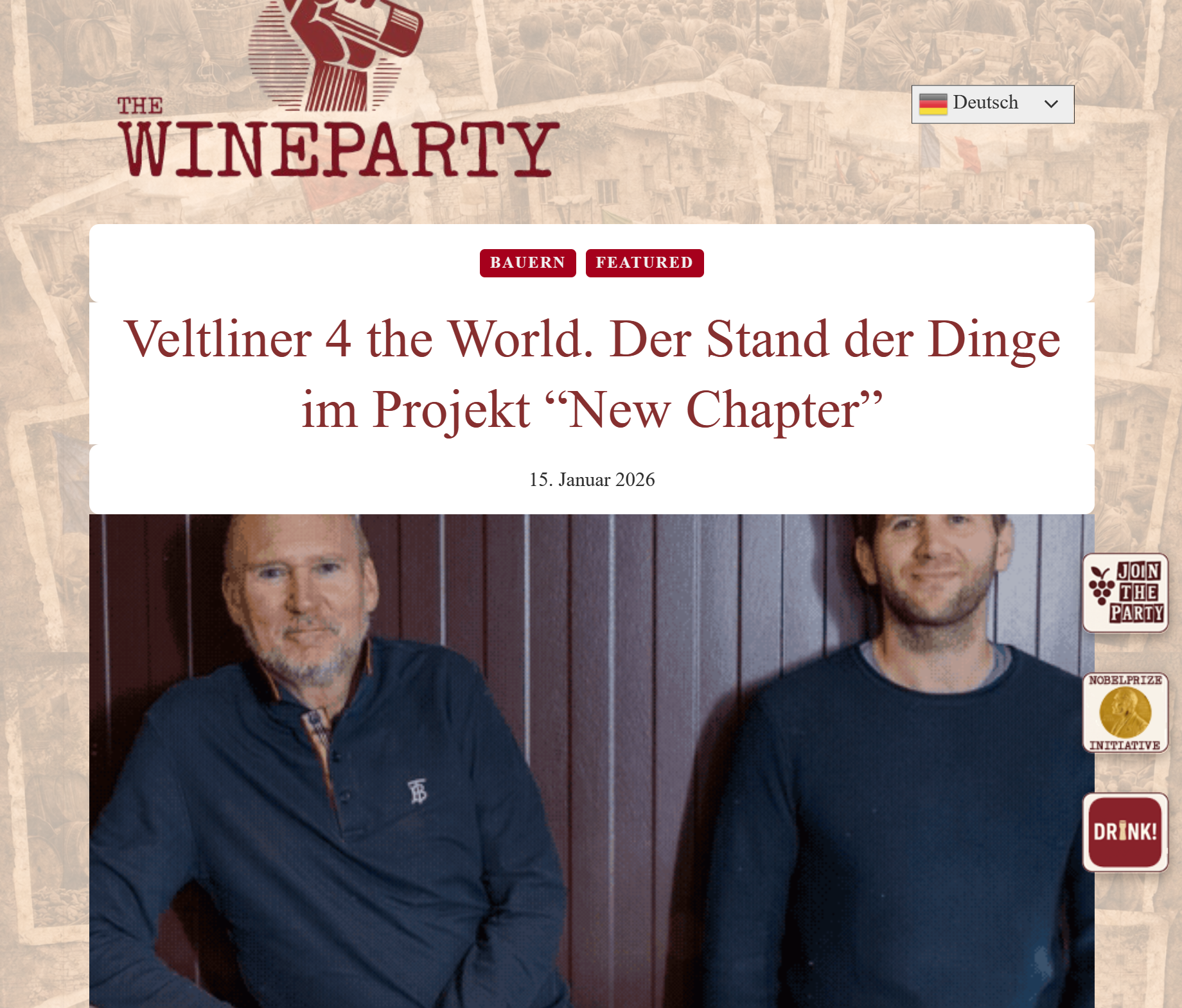 THE WINE PARTY | Veltliner 4 the World. Der Stand der Dinge im Projekt “New Chapter”