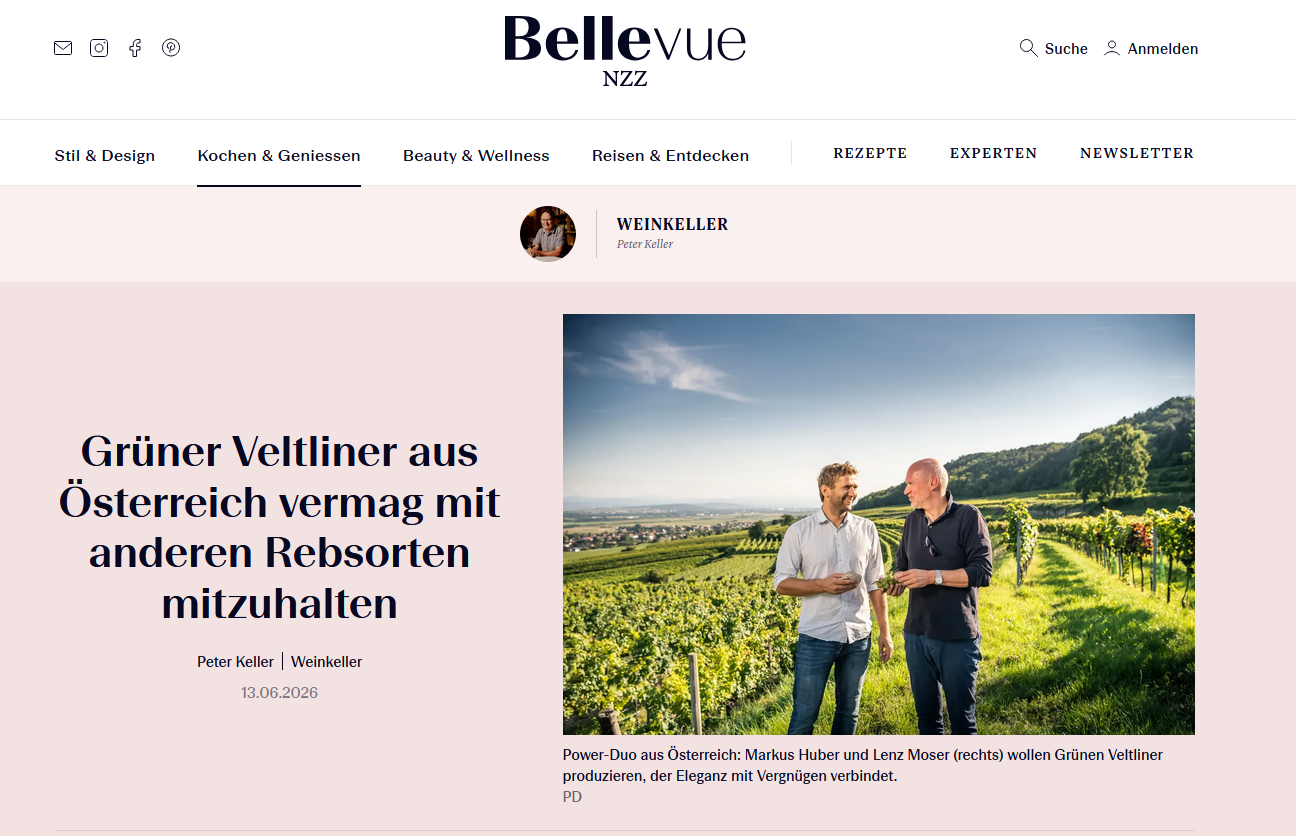NZZ | Grüner Veltliner aus Österreich vermag mit anderen Rebsorten mitzuhalten