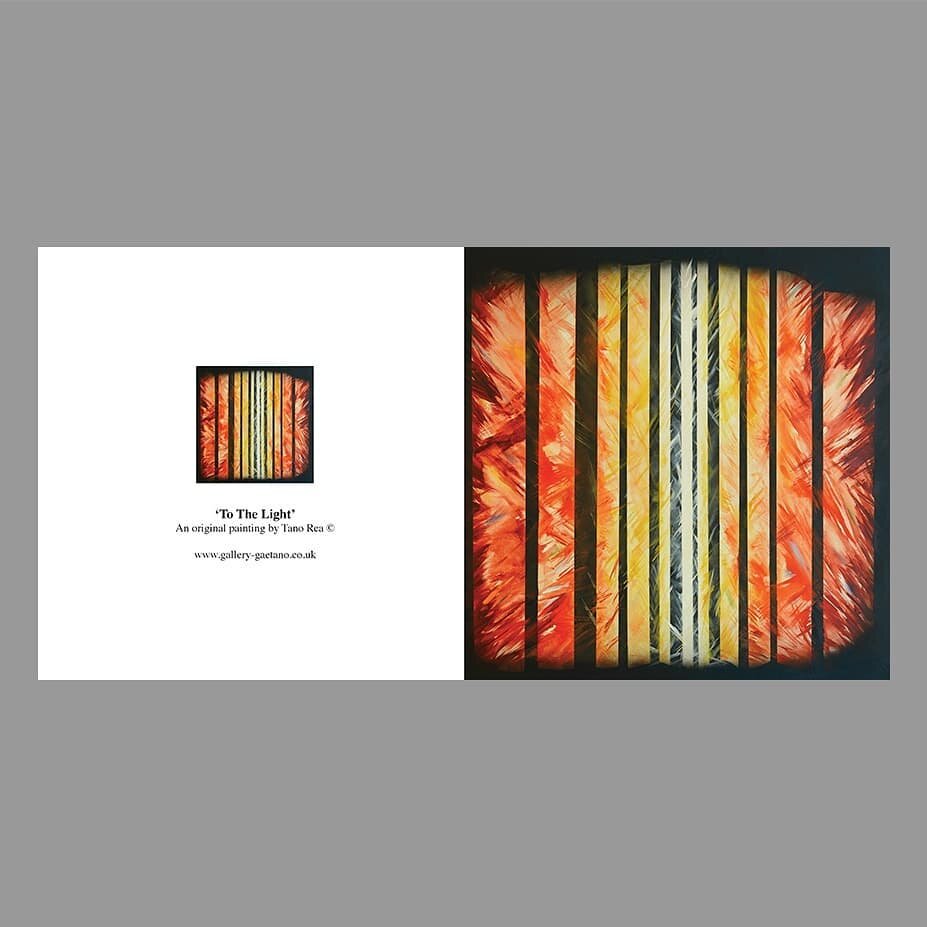 Show some 💖 to those you love ❣️ Send them a Gallery Gaetano art greeting card.  All featuring prints of original paintings.⁠
⁠
Image: Greeting card featuring a print of 'To The Light', an original painting by Tano Rea.⁠
⁠
🎨🖌️ mixed media, enamel 