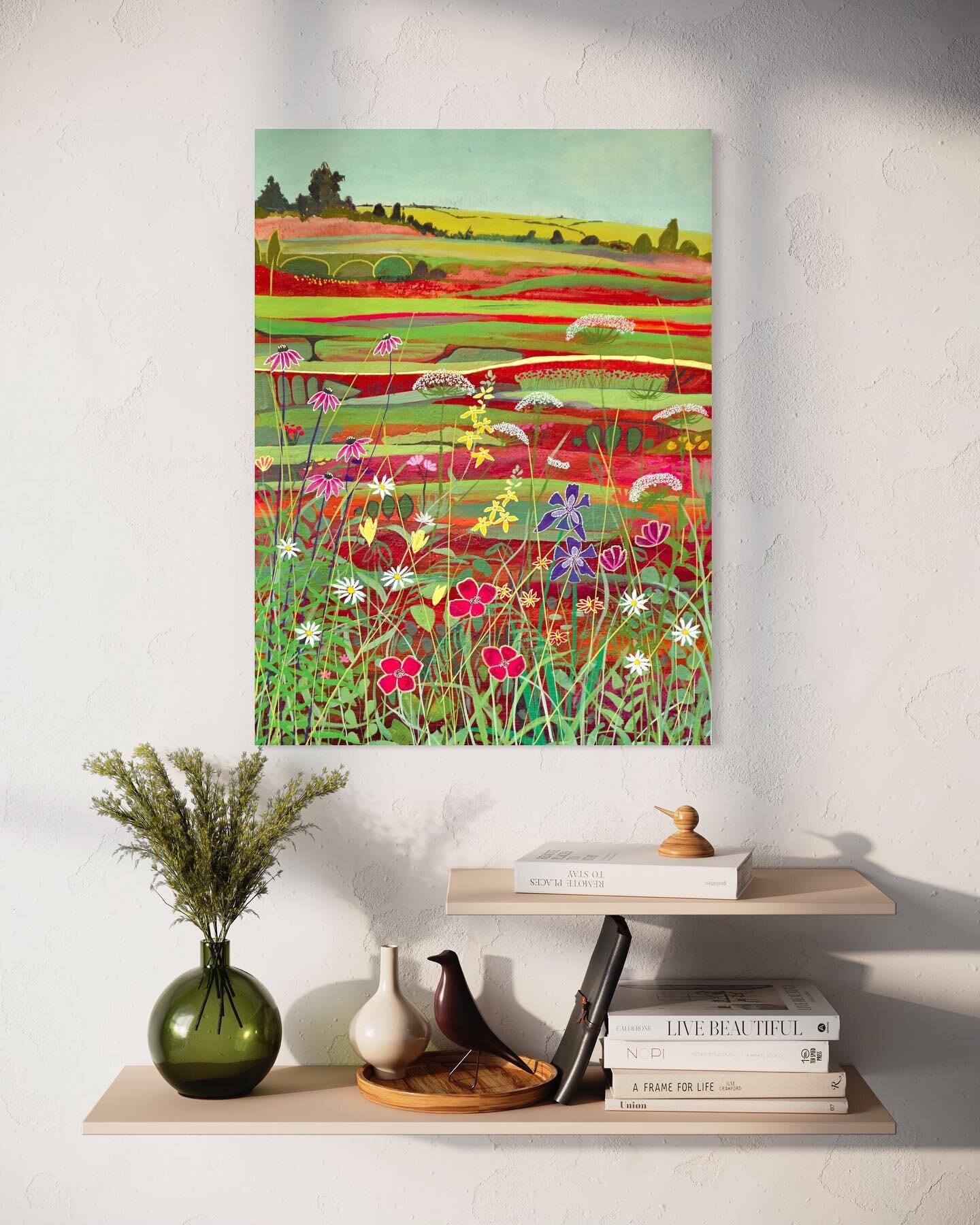 To brighten up a dull day! This is &lsquo;Field Trip&rsquo;. Full of colour with shimmering gold and silver. Loved painting this one. I had no plan when I started it, as with so many of my paintings 🌟. Makes me think of bright Mexican colours.🥰🥰🥰