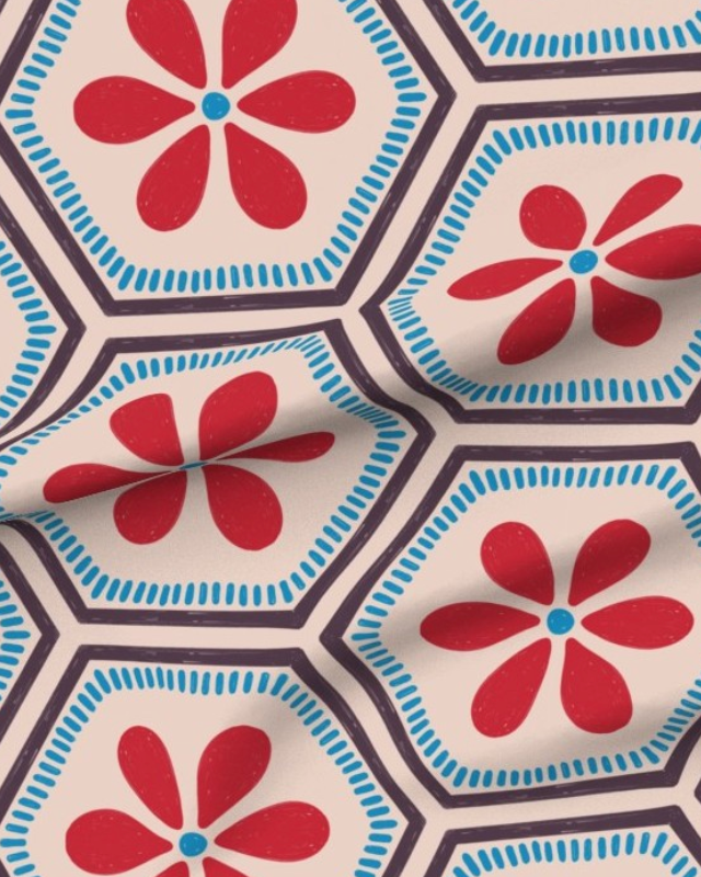 red-flower-hexagon-folk-tile-large-fabric-mockup.png
